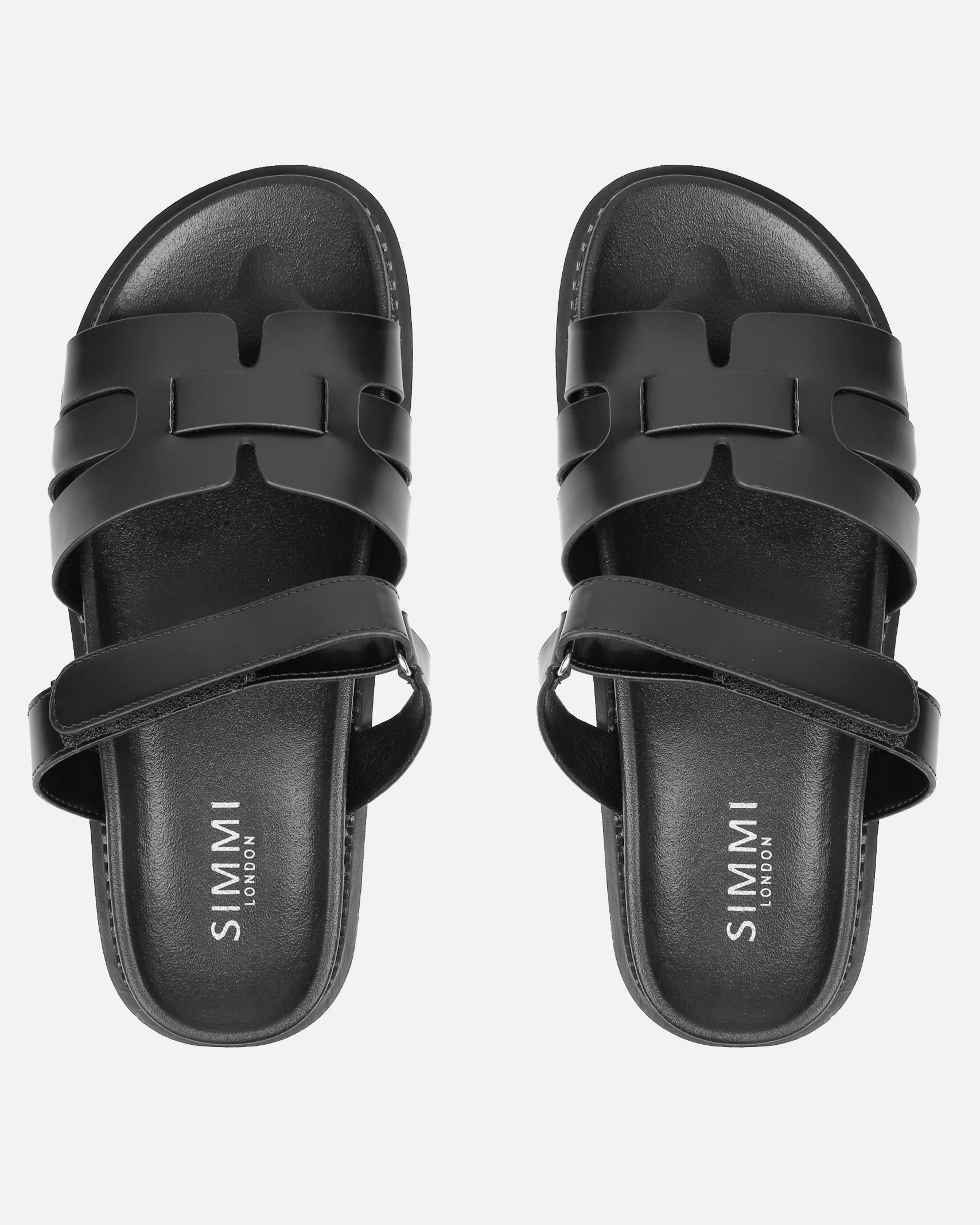 Adelle Black Chunky Strap Footbed Slides - Image 3