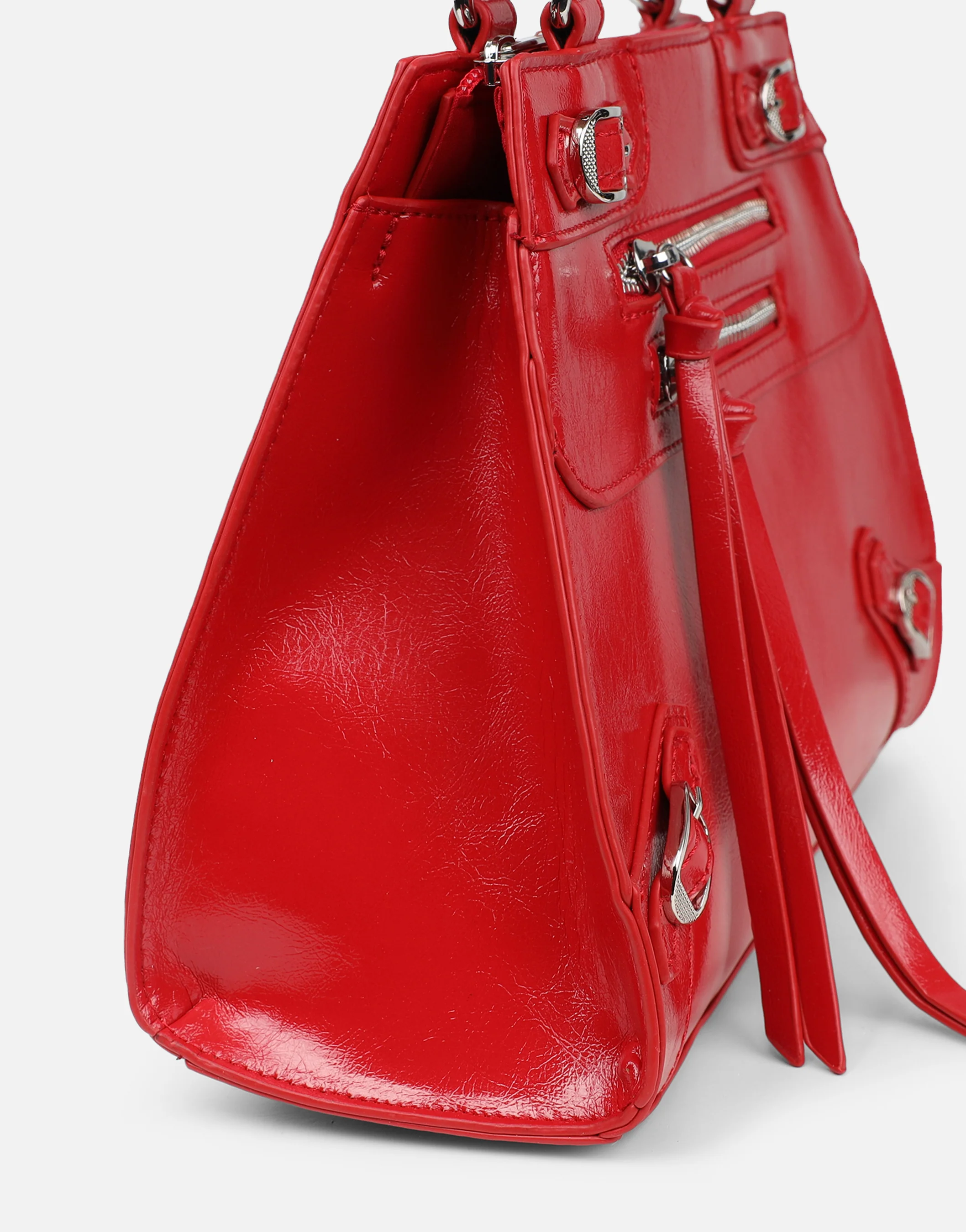Adina Red Stud Detail Handbag - Image 5