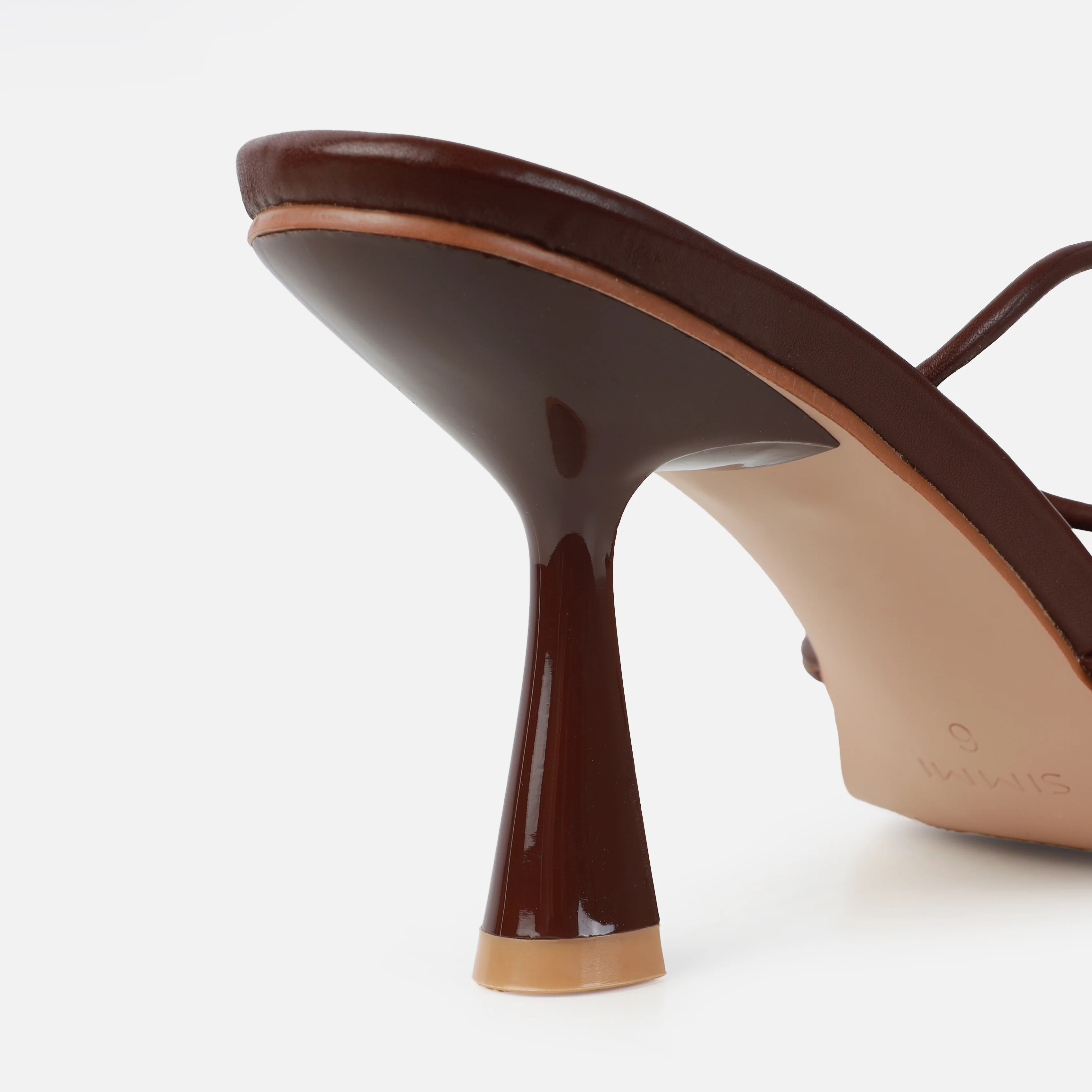 Alami Wide Fit Chocolate Lace Up Mid Heels - Image 3