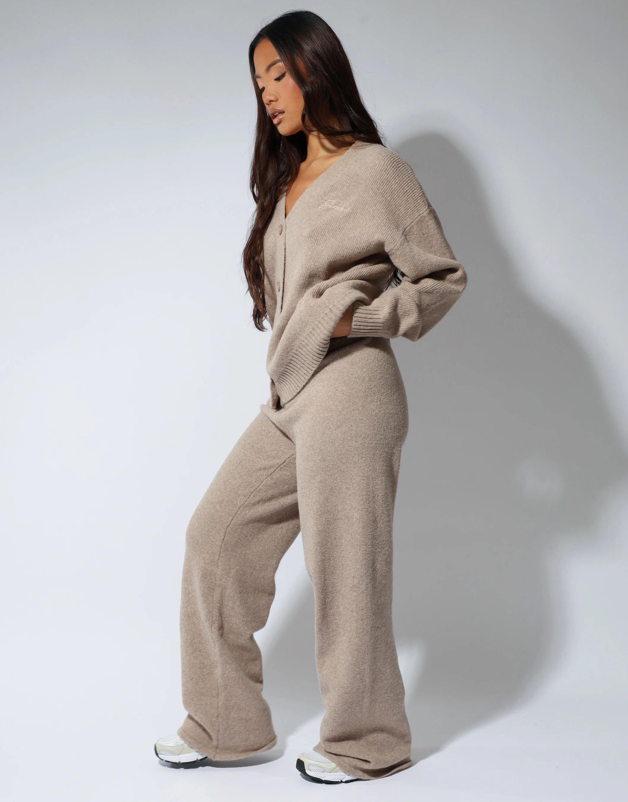 Alma Simmi studios soft touch cardigan in oatmeal - Image 4