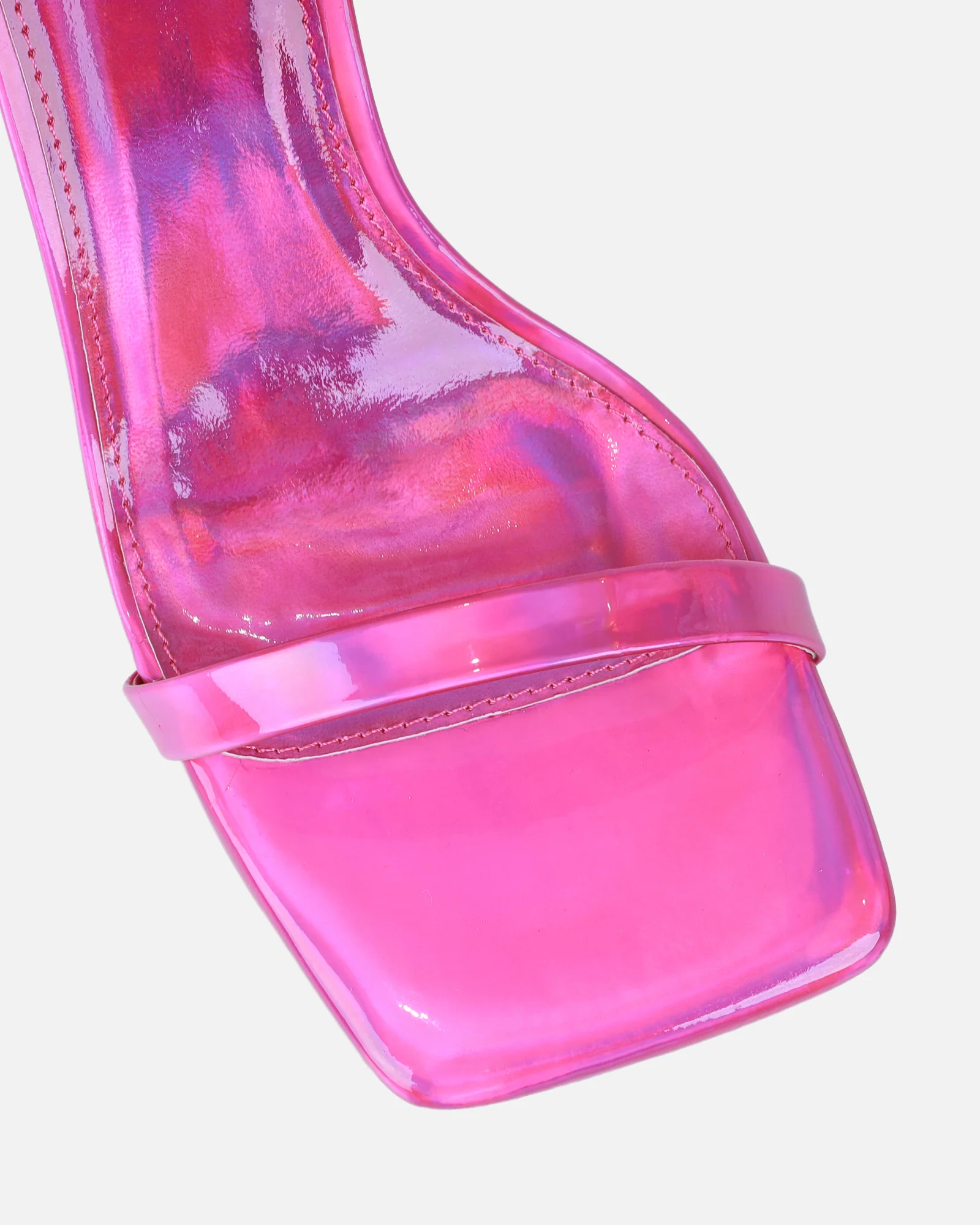 Amor Pink Holographic Diamante Spiral Sandals - Image 4
