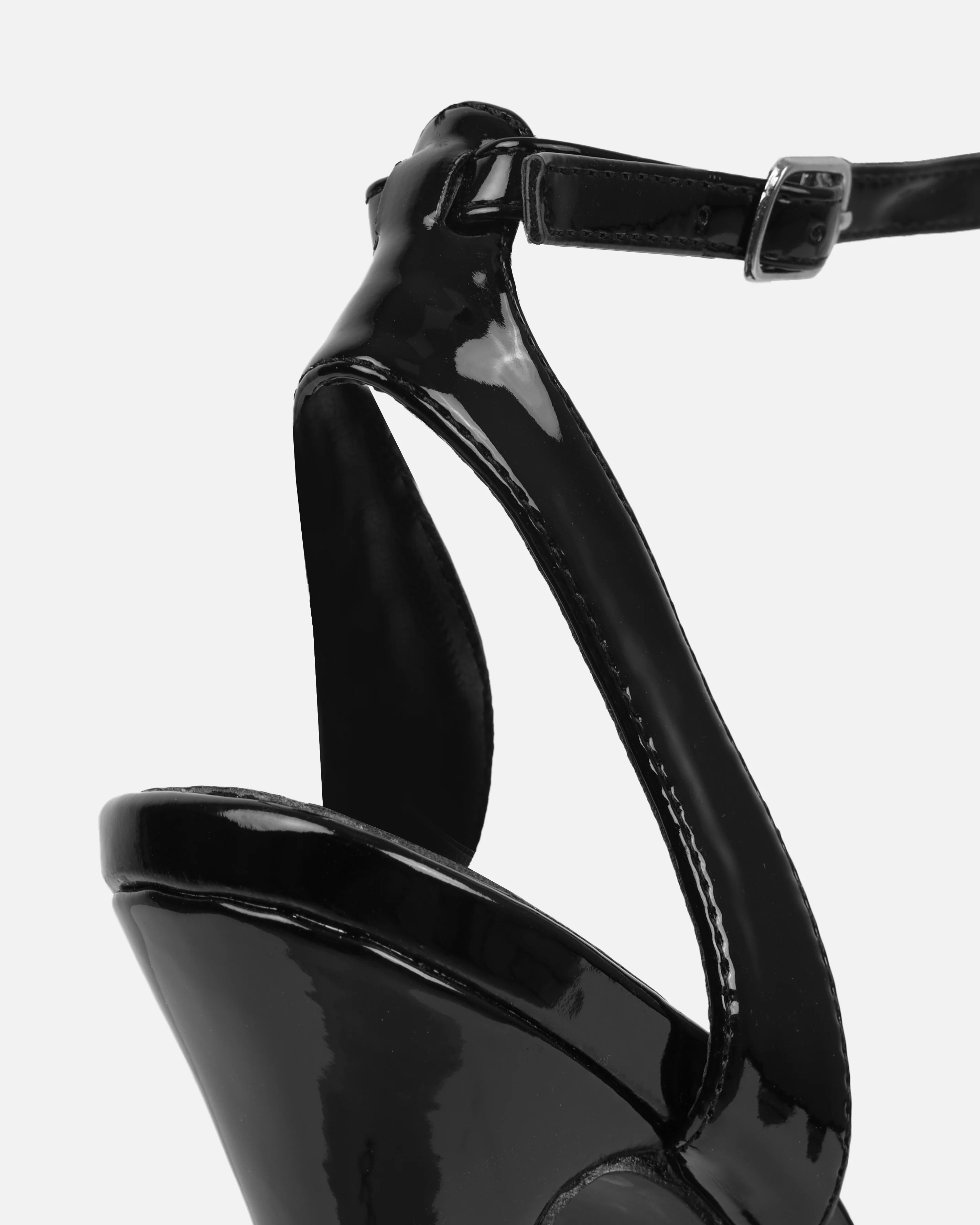 Angelique Black Diamante Bow Stiletto Platform Heels - Image 3