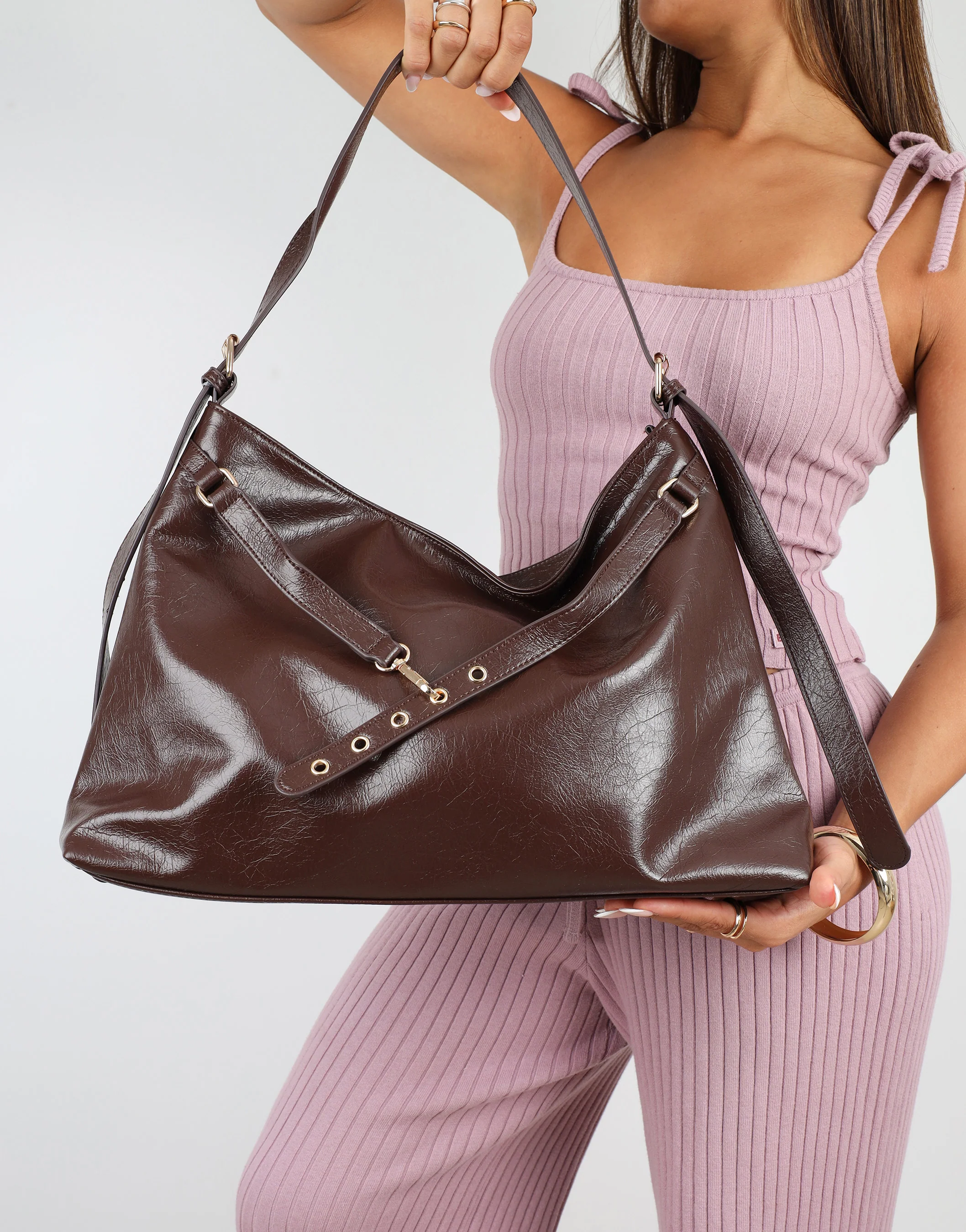Artemis Large Brown Shoulder Bag - Image 2