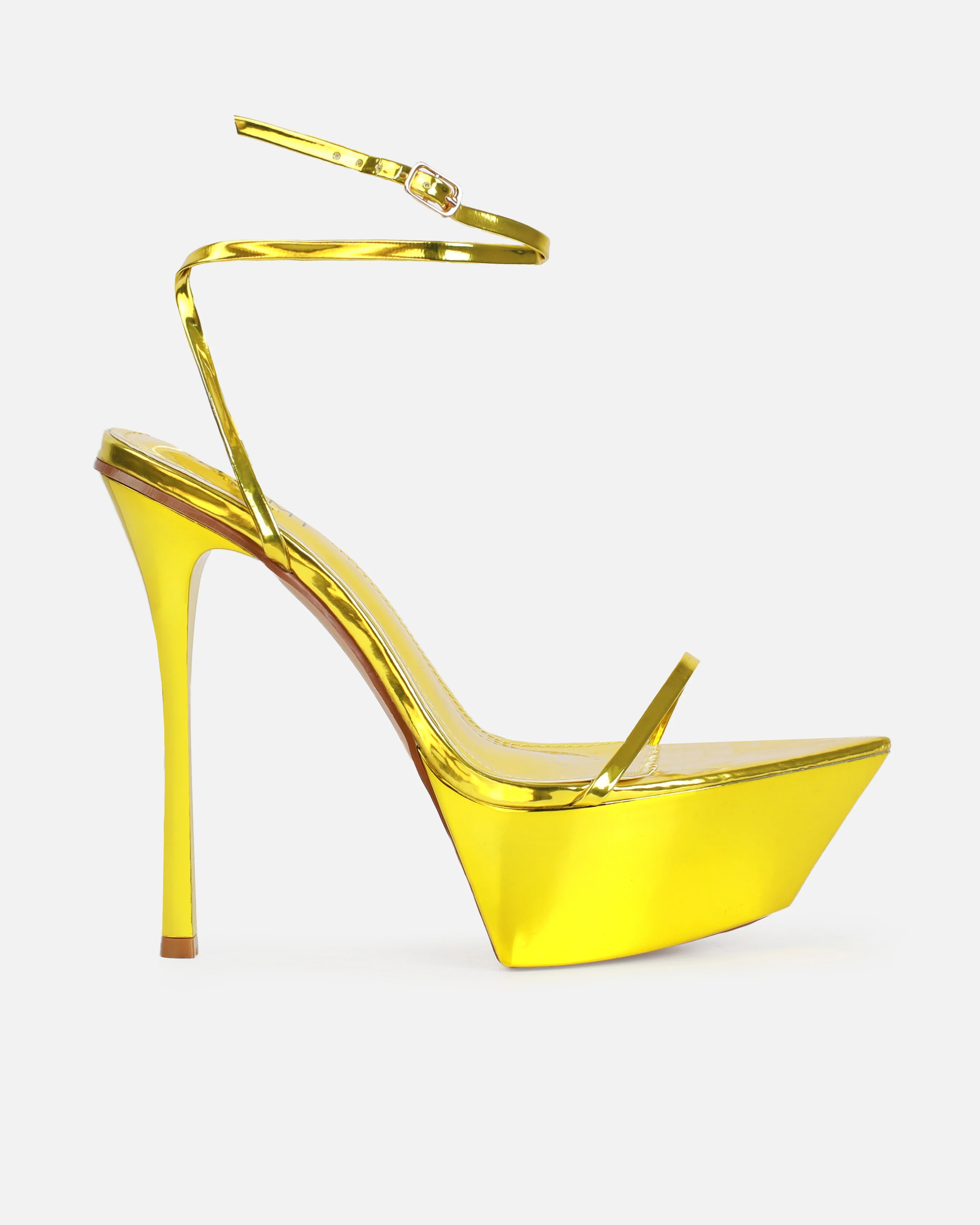 Asiaa Yellow Metallic Platform Stiletto Heels - Image 2