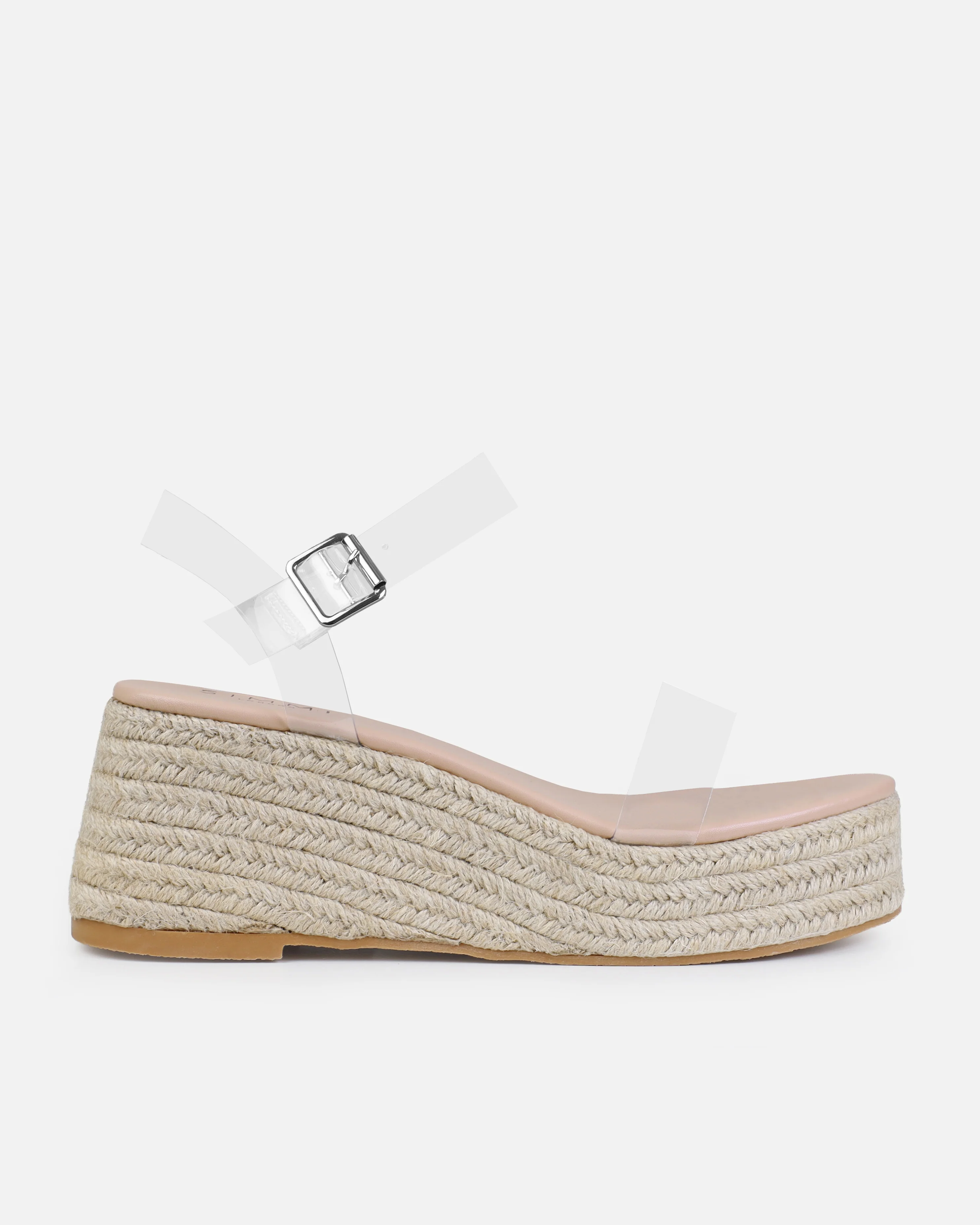 Avalone Nude Clear Espadrille Wedges - Image 2