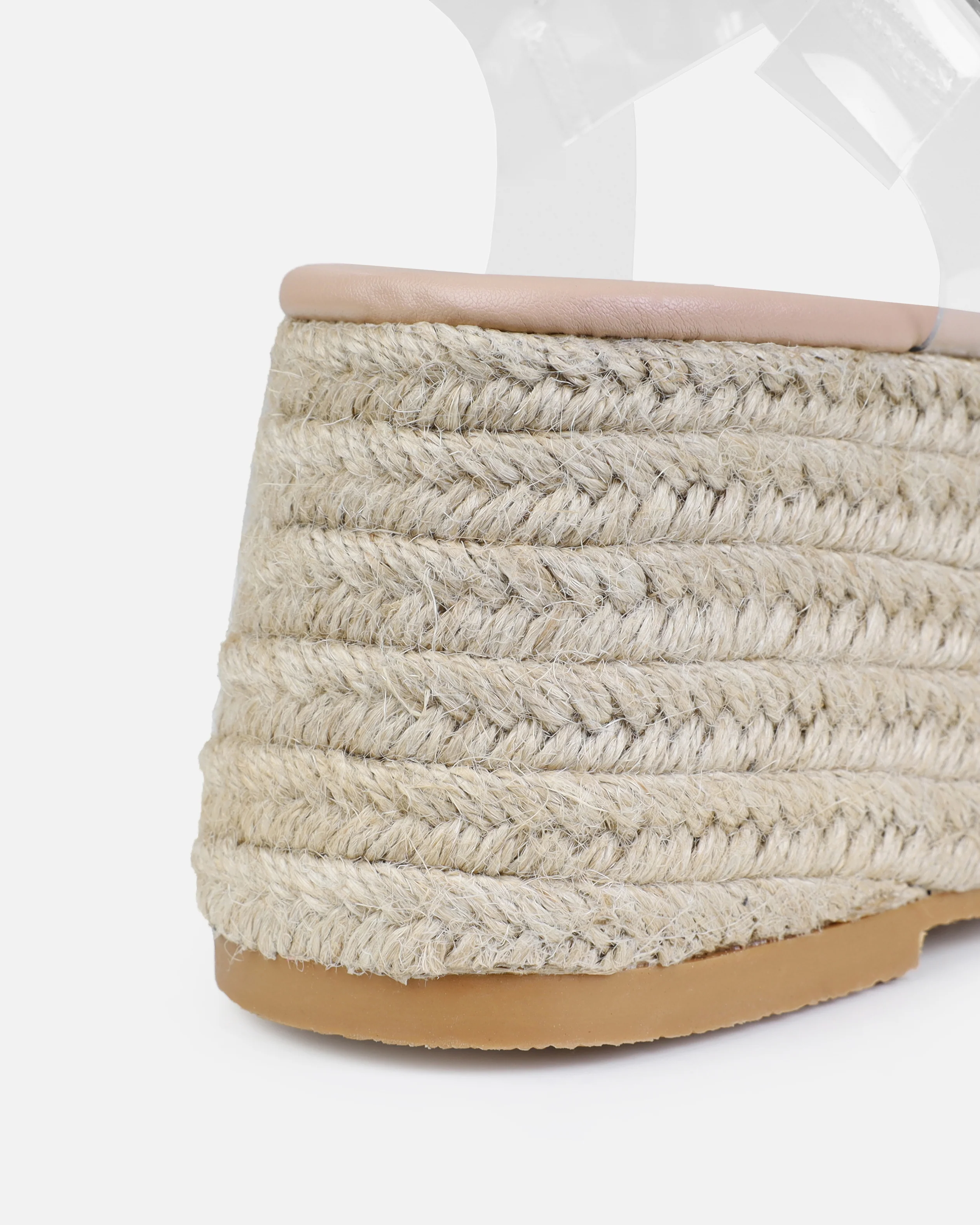 Avalone Nude Clear Espadrille Wedges - Image 3