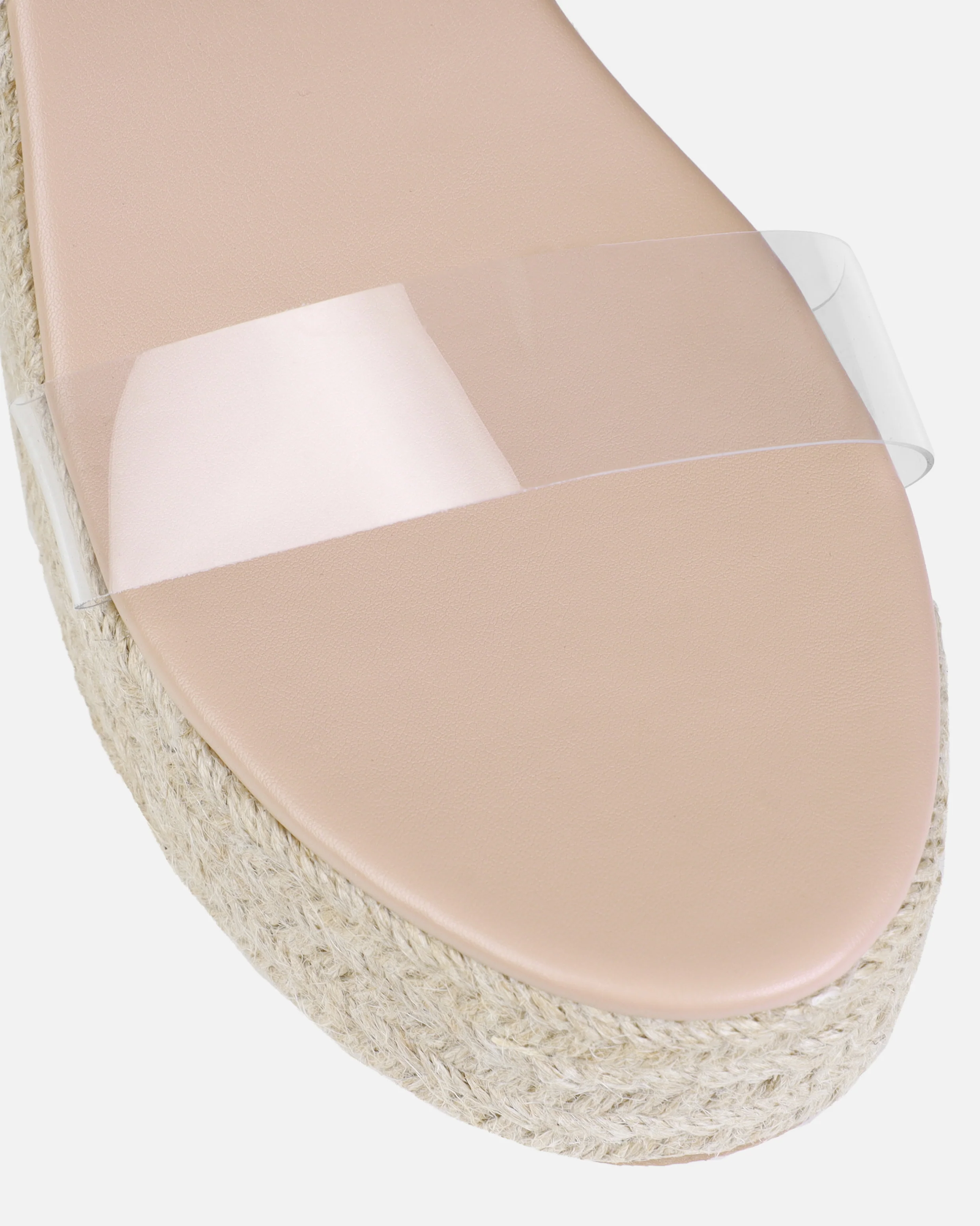 Avalone Nude Clear Espadrille Wedges - Image 4