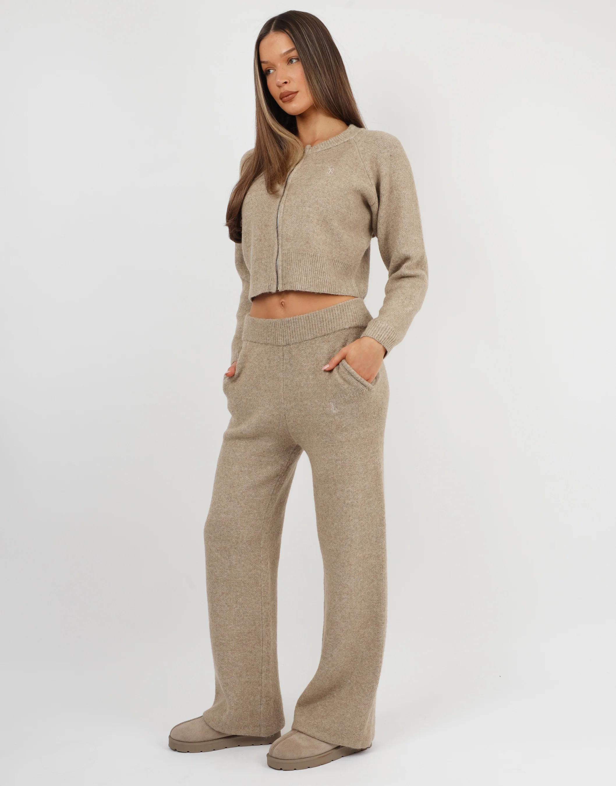 Ayla Simmi Studios Bomber Knit Jacket In Oatmeal - Image 3