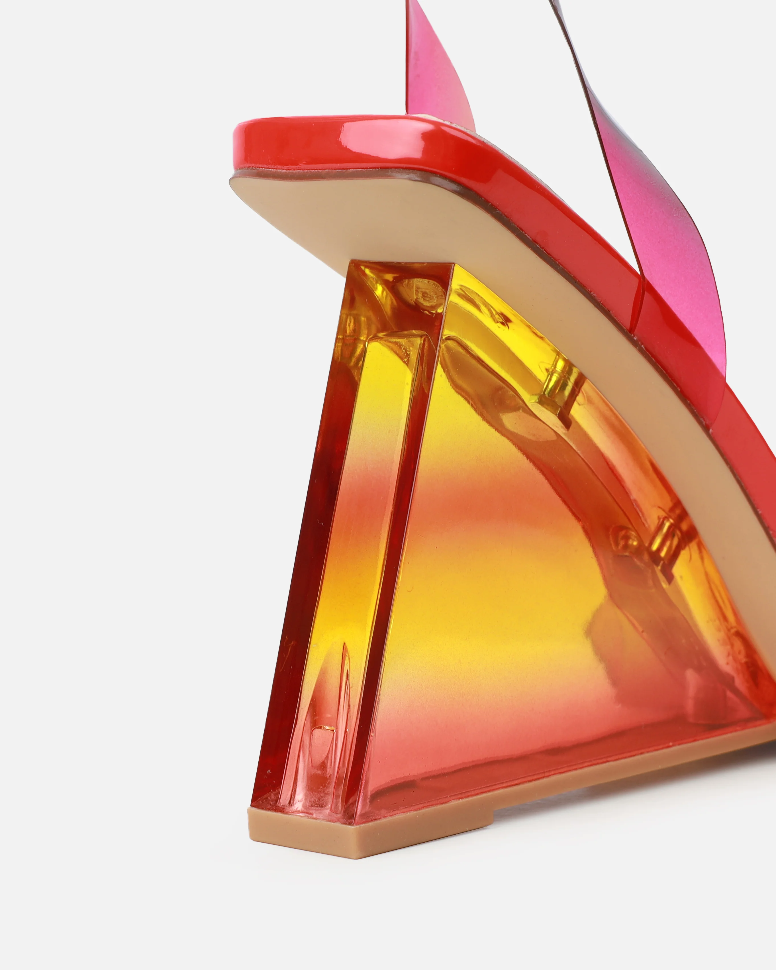 Bali Red Ombre Clear Wedge Sandals - Image 3