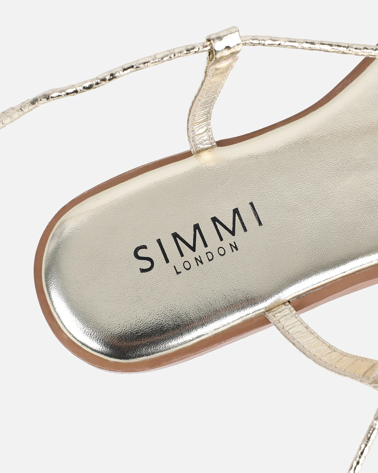 Bari Gold Mirror Tie Up Gold Detail Sandals - Image 3