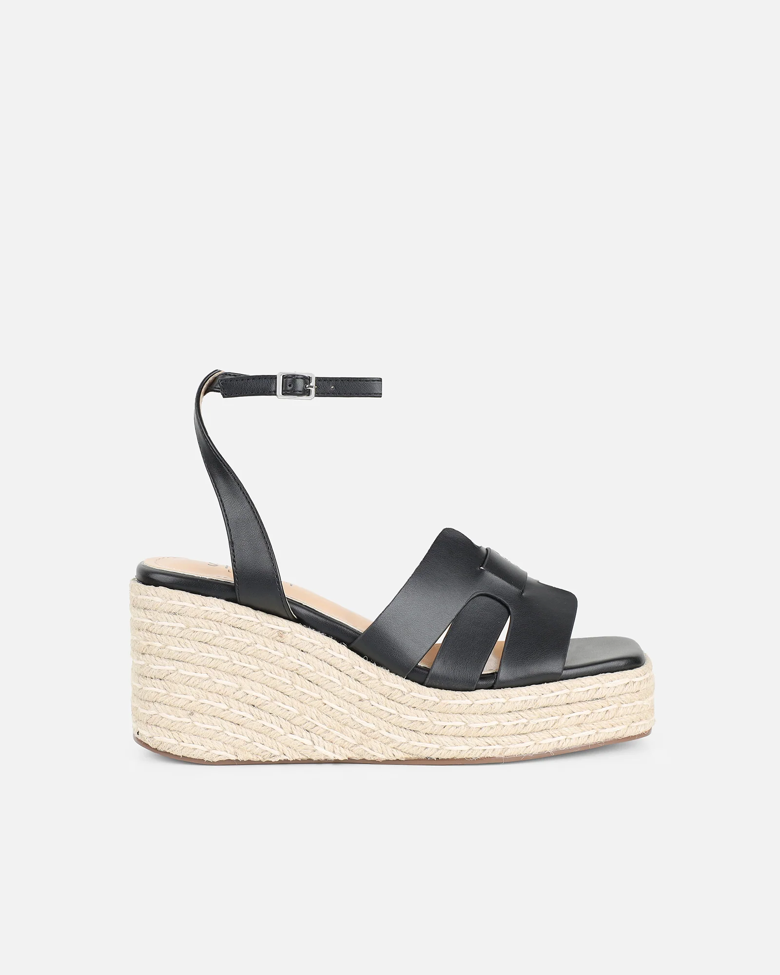 Bellamy Black Wedge Sandals - Image 2