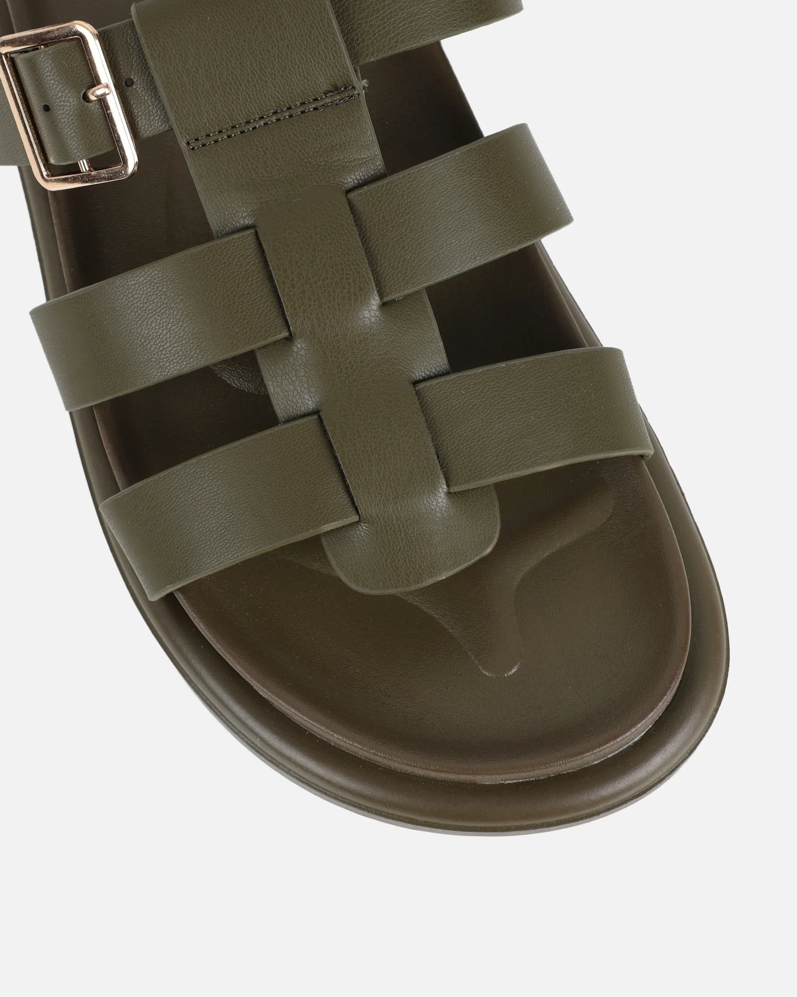 Berri Khaki Chunky Footbed Sliders - Image 4