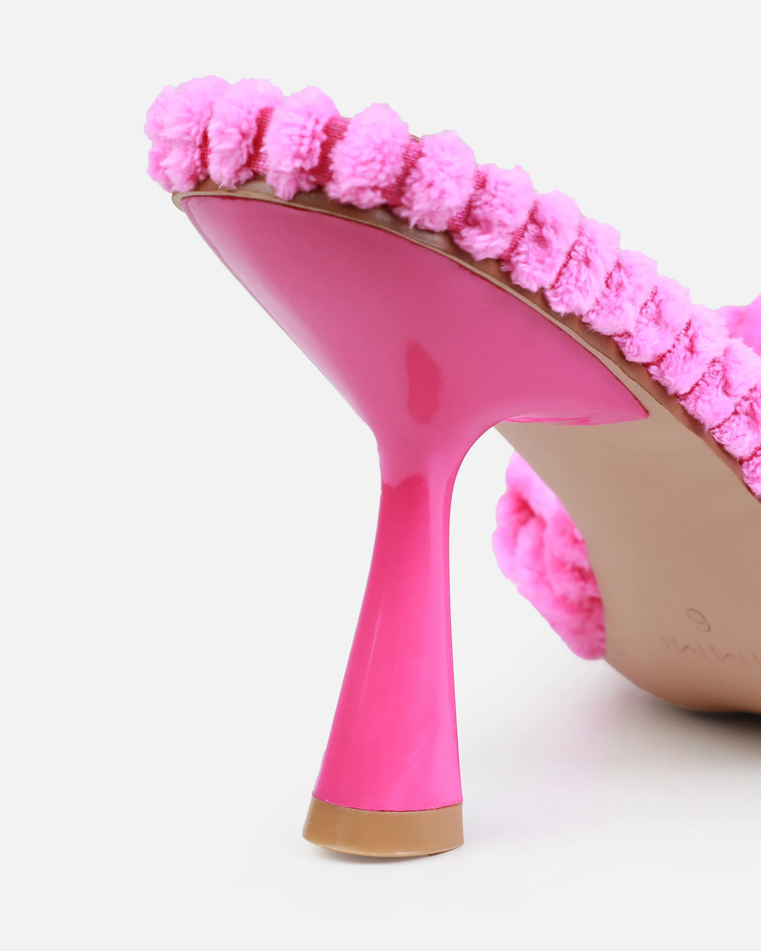 Bora Pink Towel Knot Mid Heel Mules - Image 3