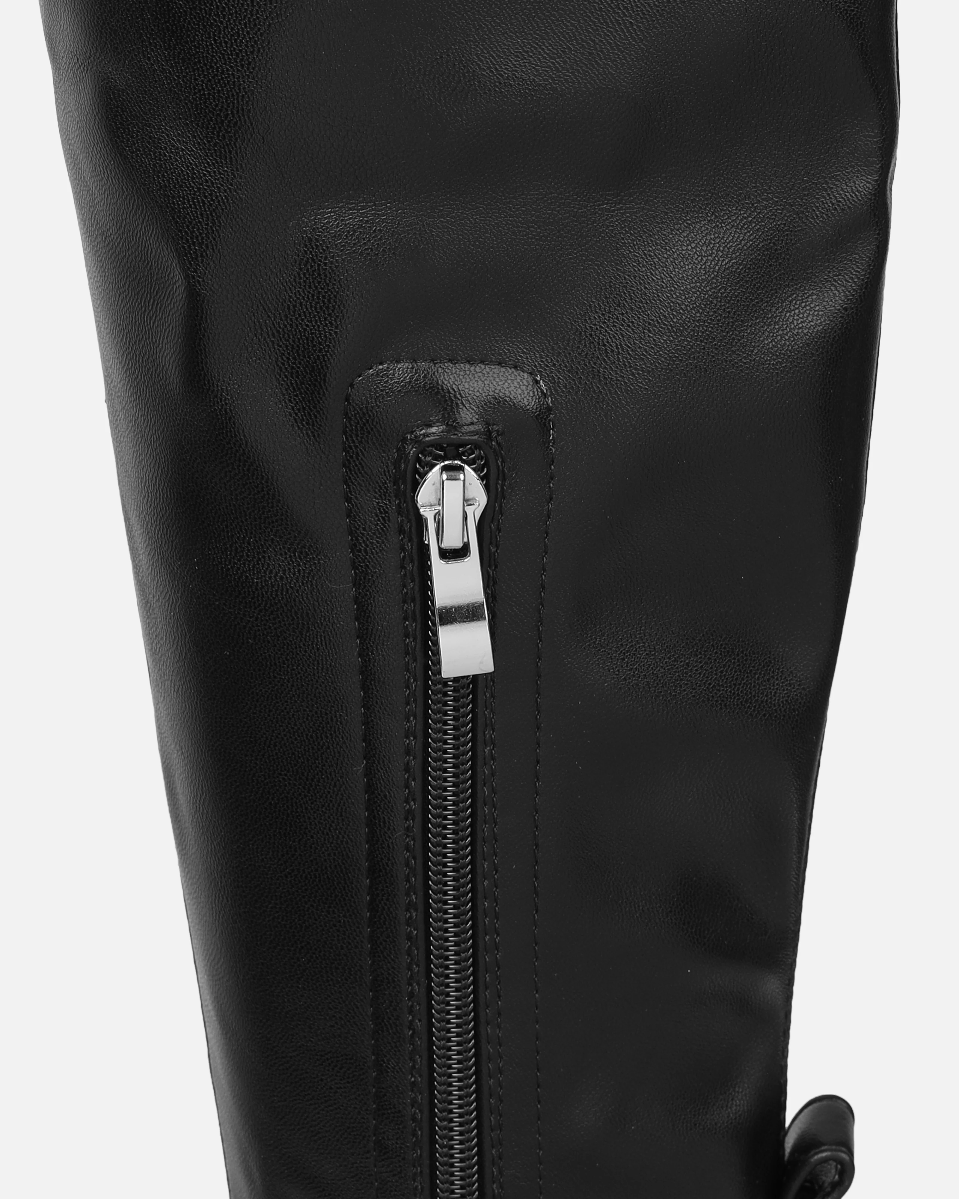 Bryce Black Stretch Knee High Chunky Boots - Image 3
