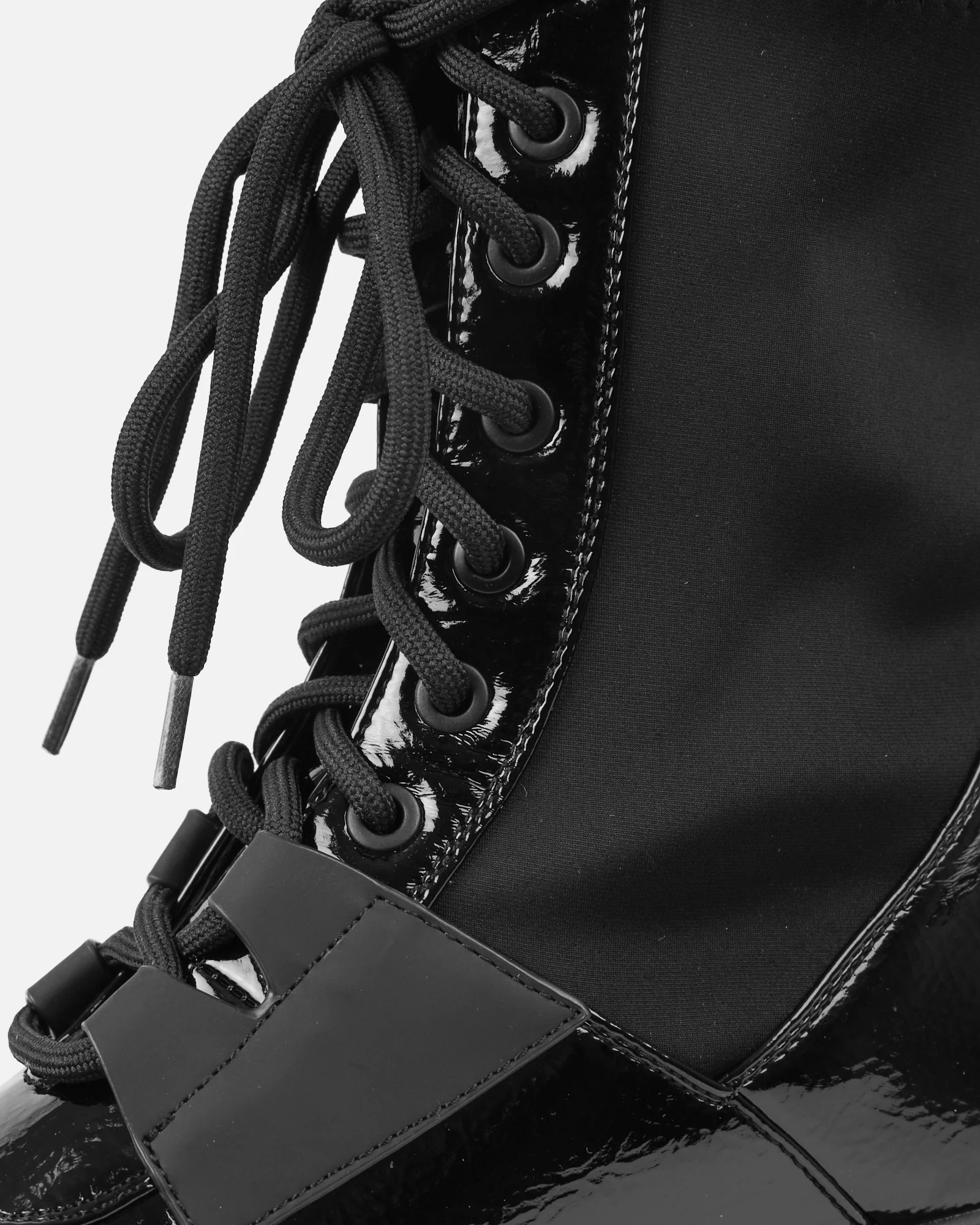 Camden Black Chunky Lace Detail Boots - Image 3