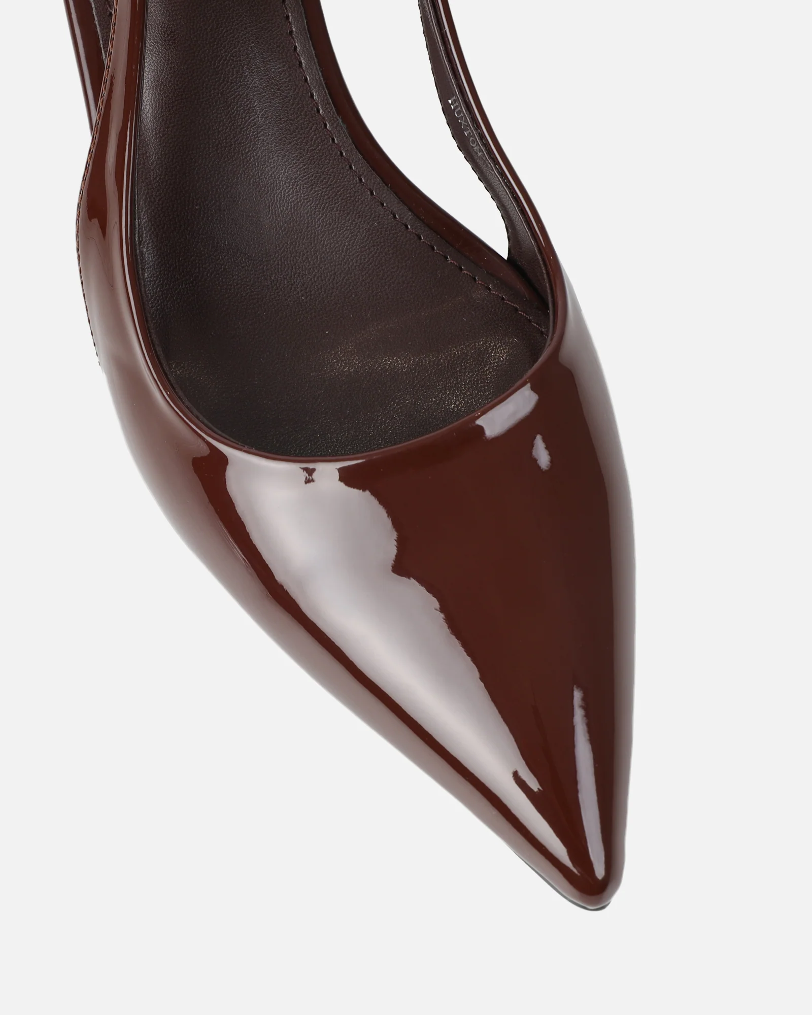 Cecily Chocolate Brown Patent Low Sling Back Court Shoes - Image 4