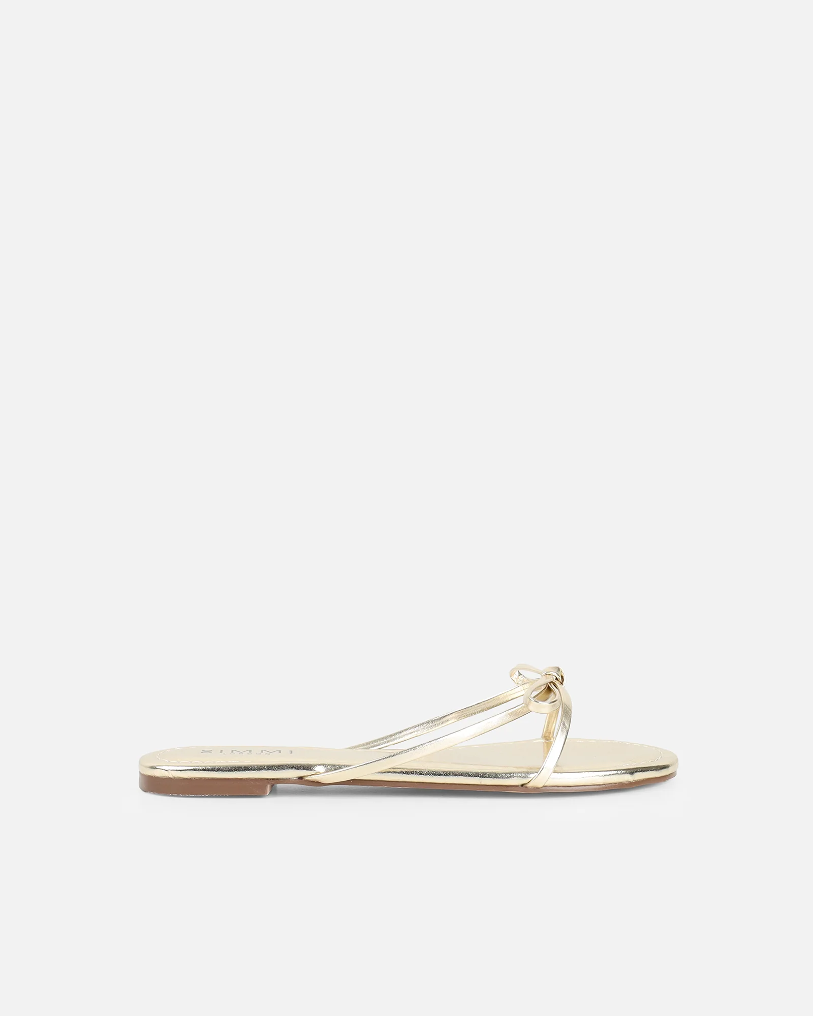 Char Gold Metallic Bow Sandals - Image 2