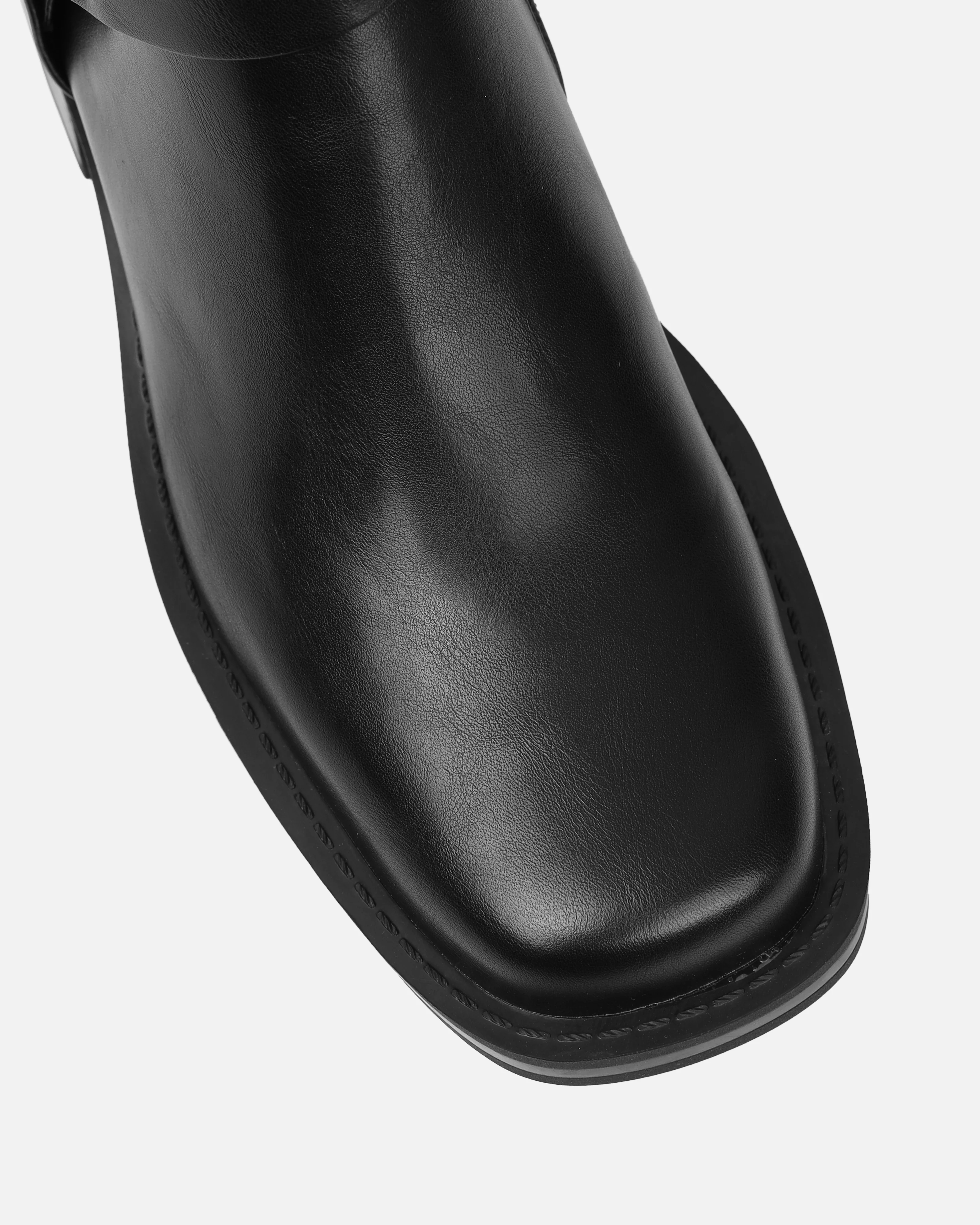 Collins Black Harness Knee High Biker Boots - Image 4