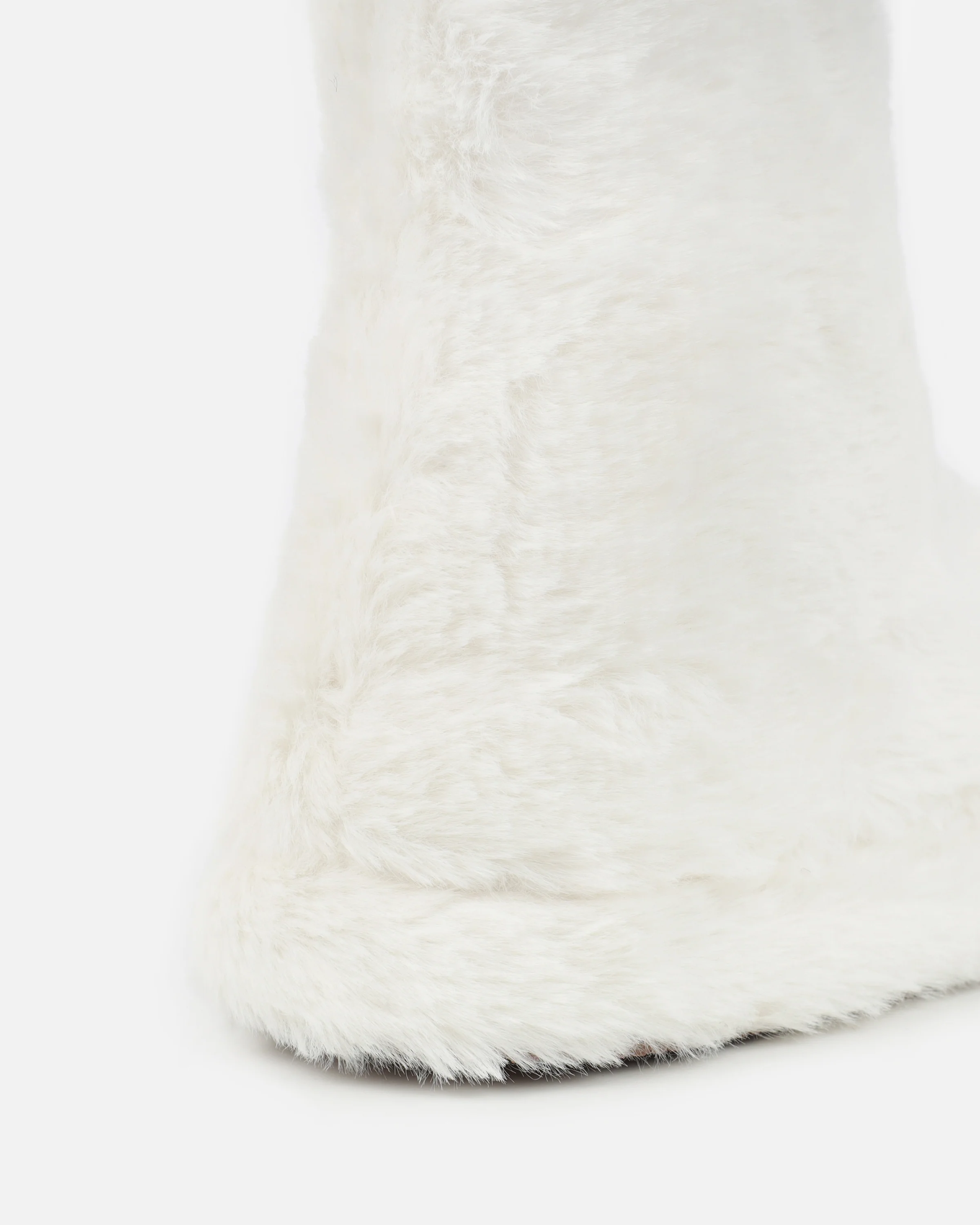 Comfy Cream Fluffy Slipper Boots - Image 3