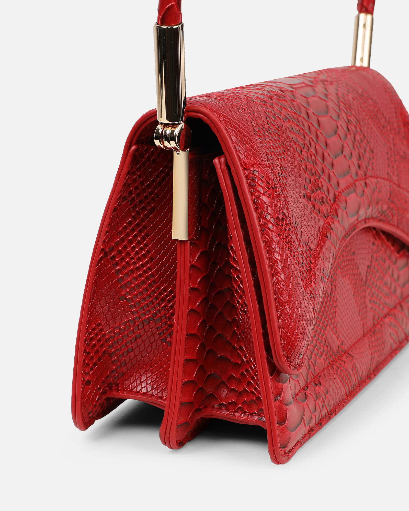 Corinna Red Snake Effect Mini Shoulder Bag - Image 2
