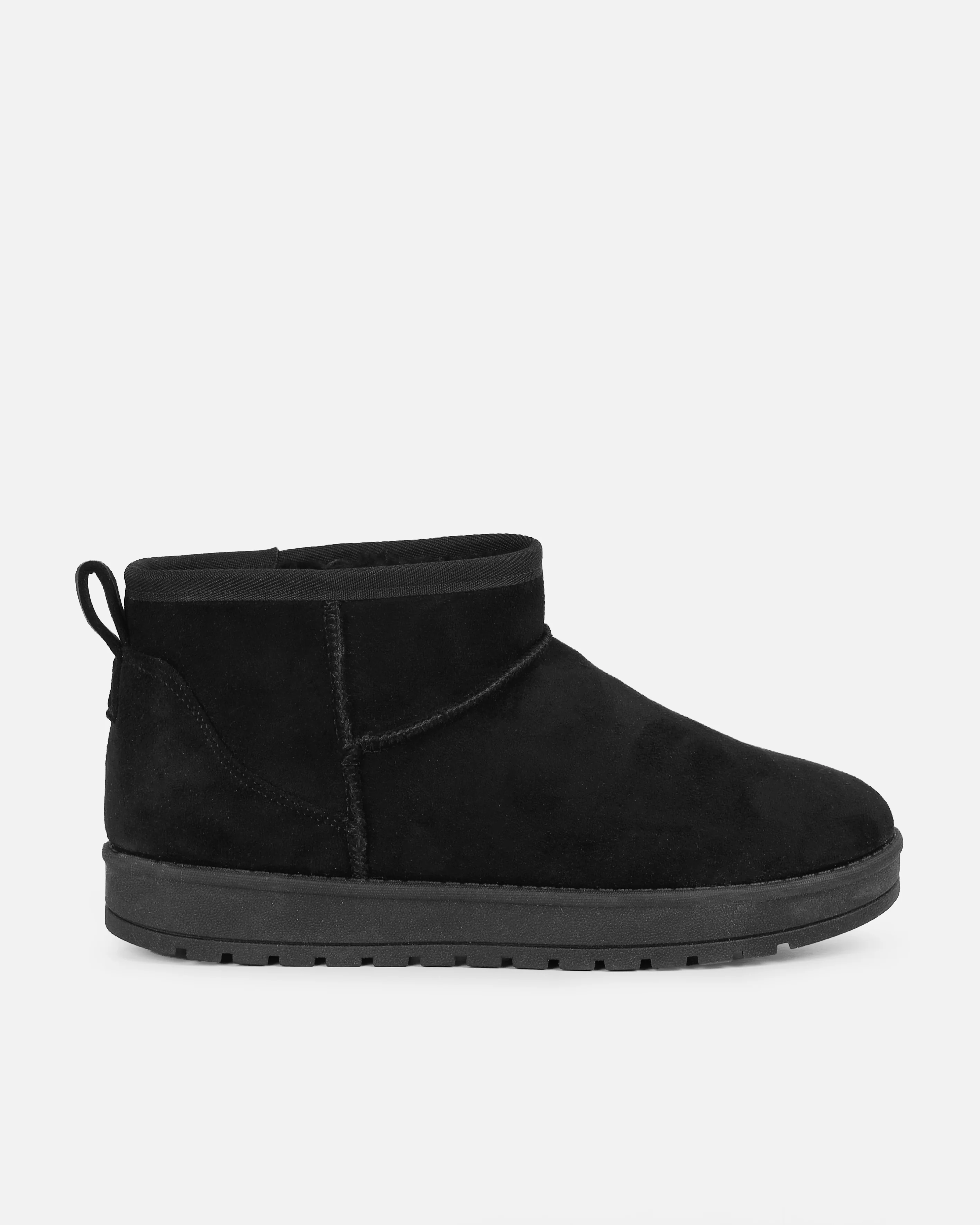 Cosy Black Faux Suede Mini Boots - Image 2