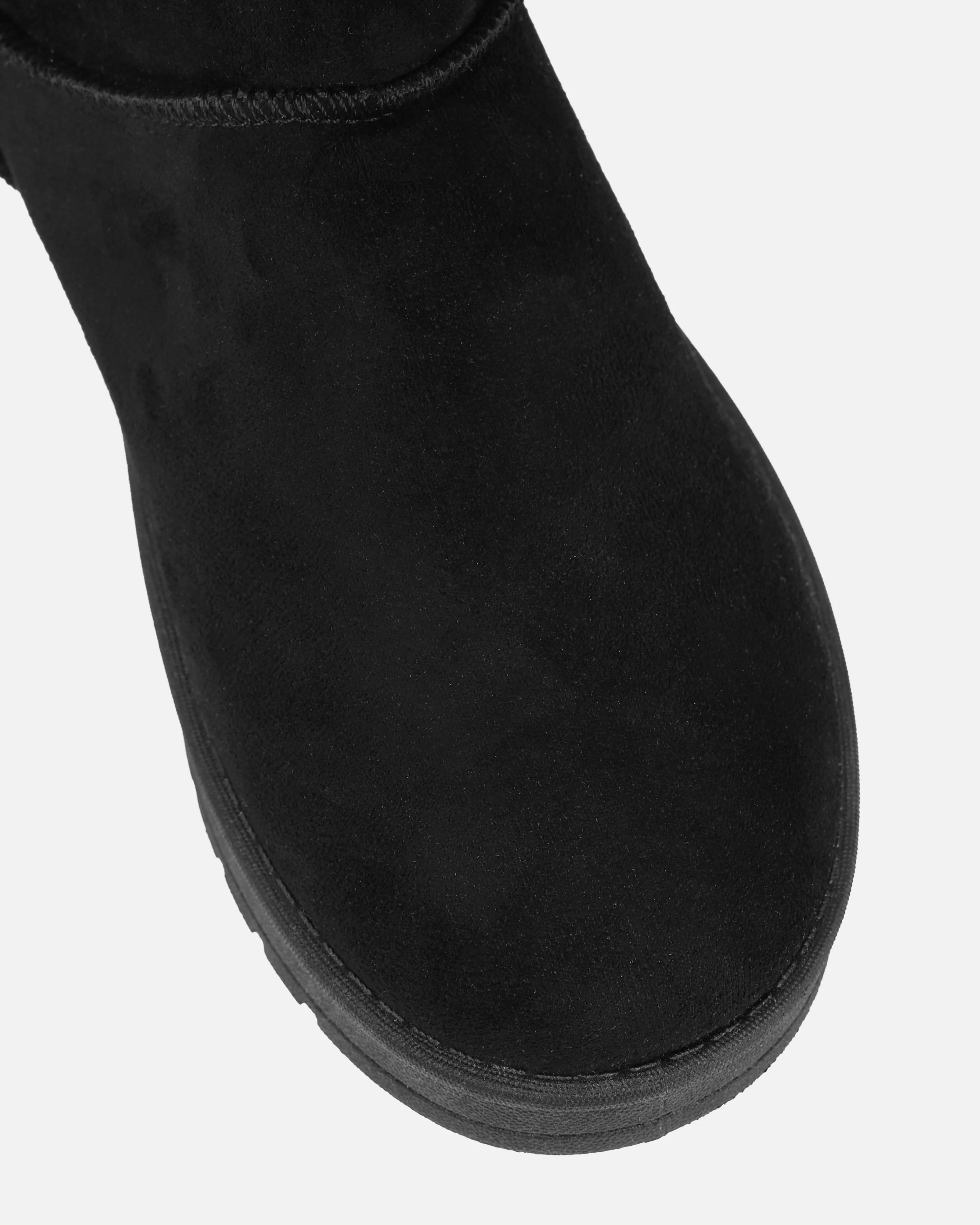 Cosy Black Faux Suede Mini Boots - Image 4