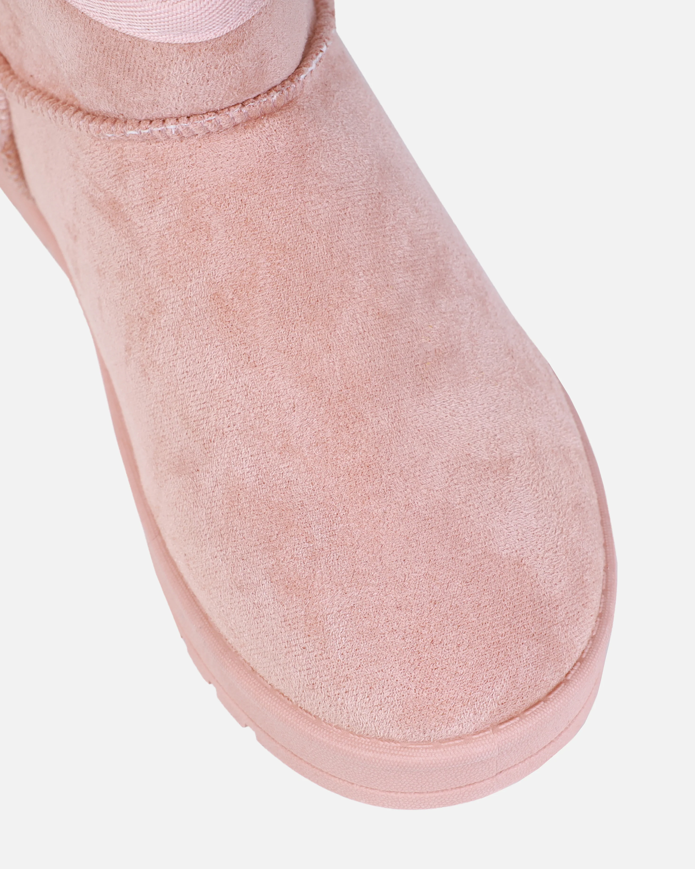 Cosy Pink Faux Suede Mini Boots - Image 4