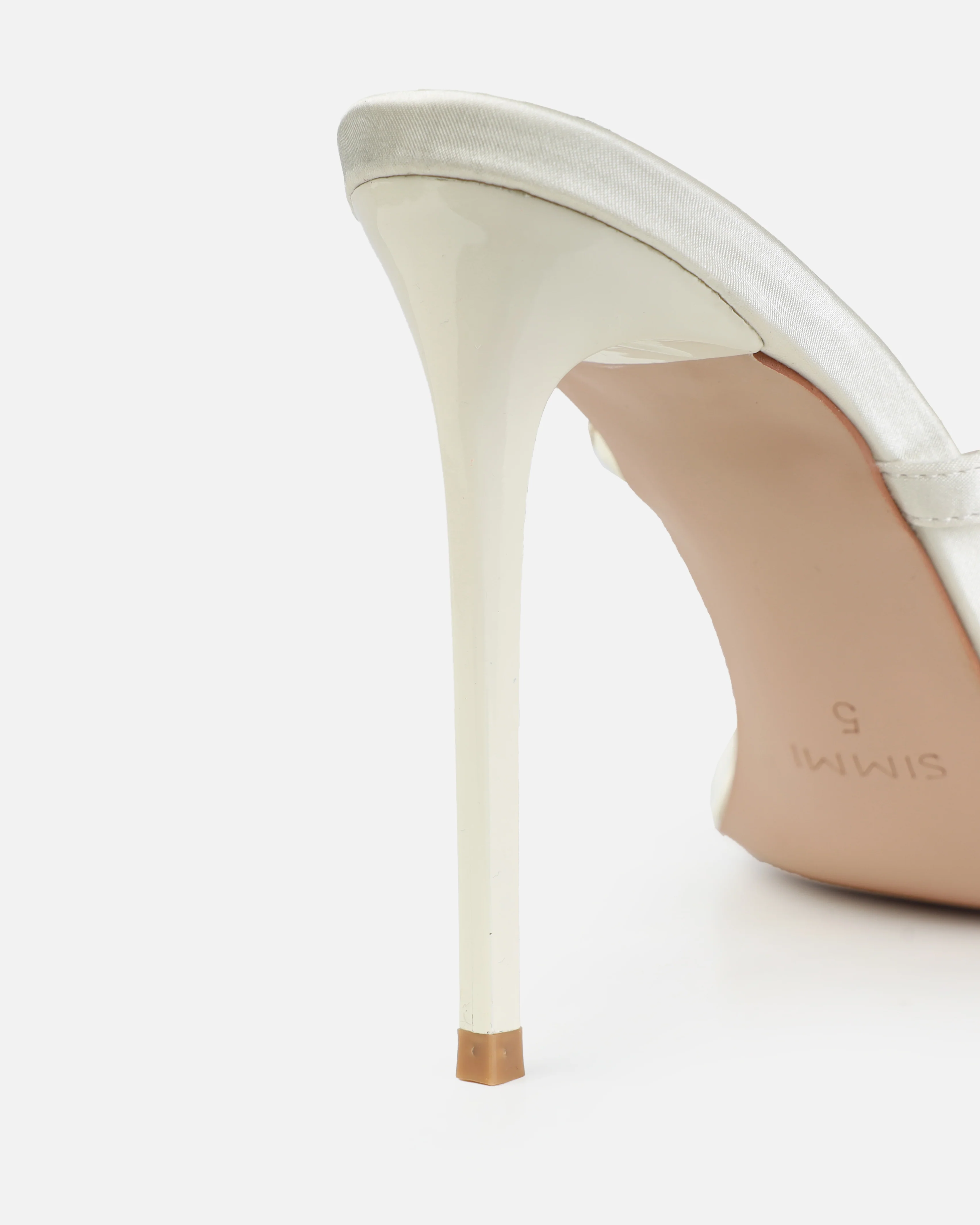 Dionne Crowe Beau Ivory Satin Diamante Heels - Image 3