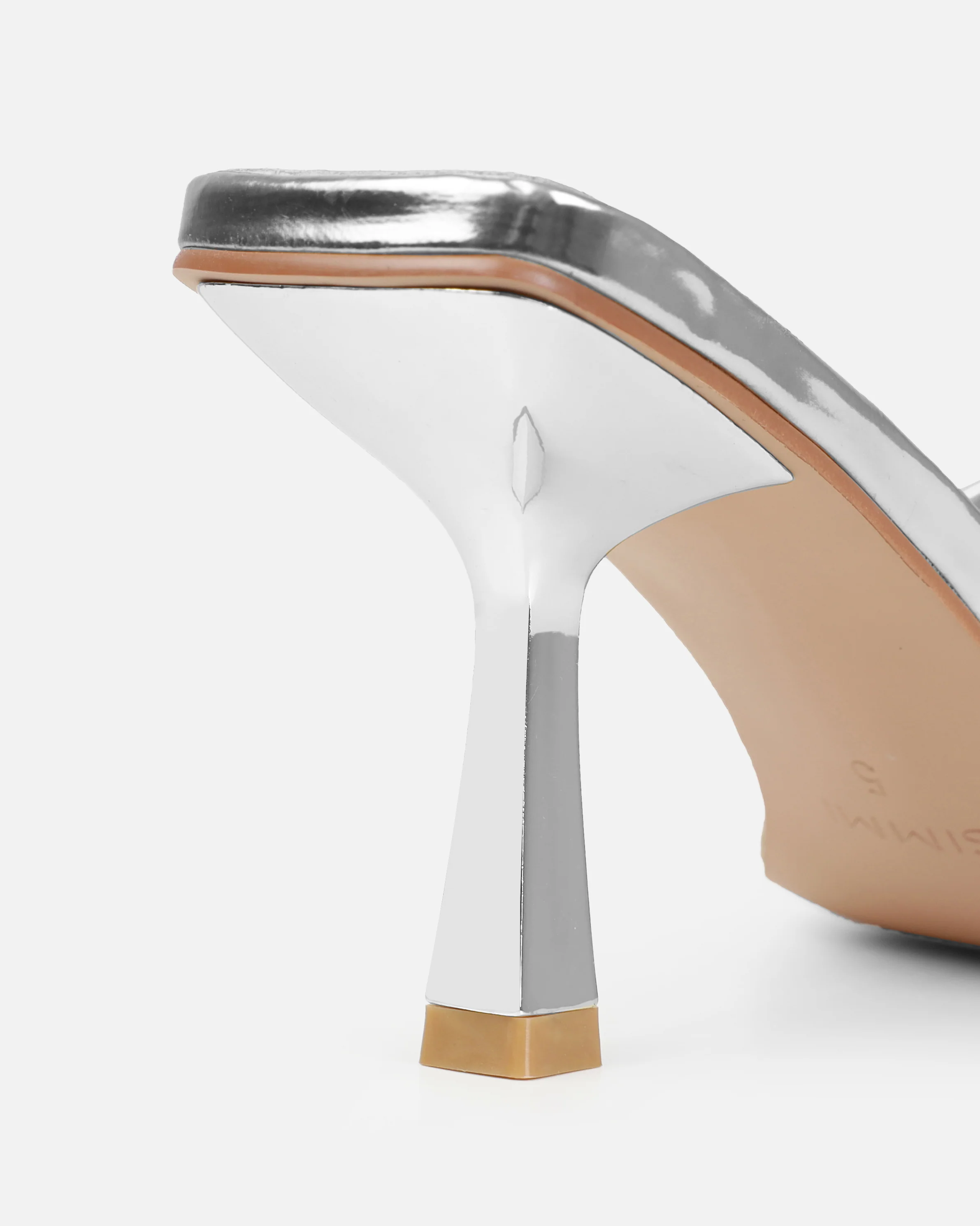 Dionne Crowe Corsage Silver Mid Heel Mules - Image 3