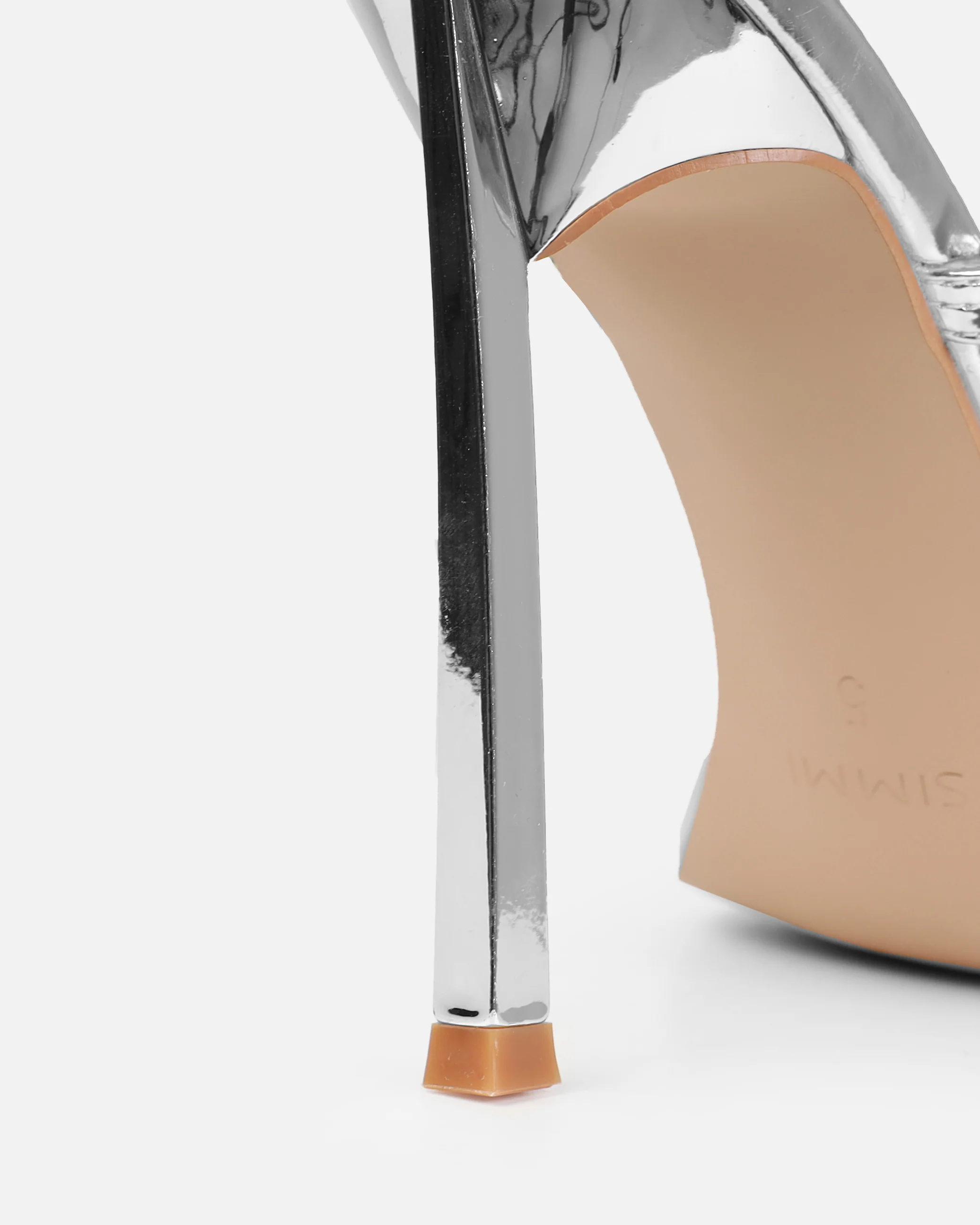 Dionne Crowe Eternal Silver Heart Diamante Mules - Image 3