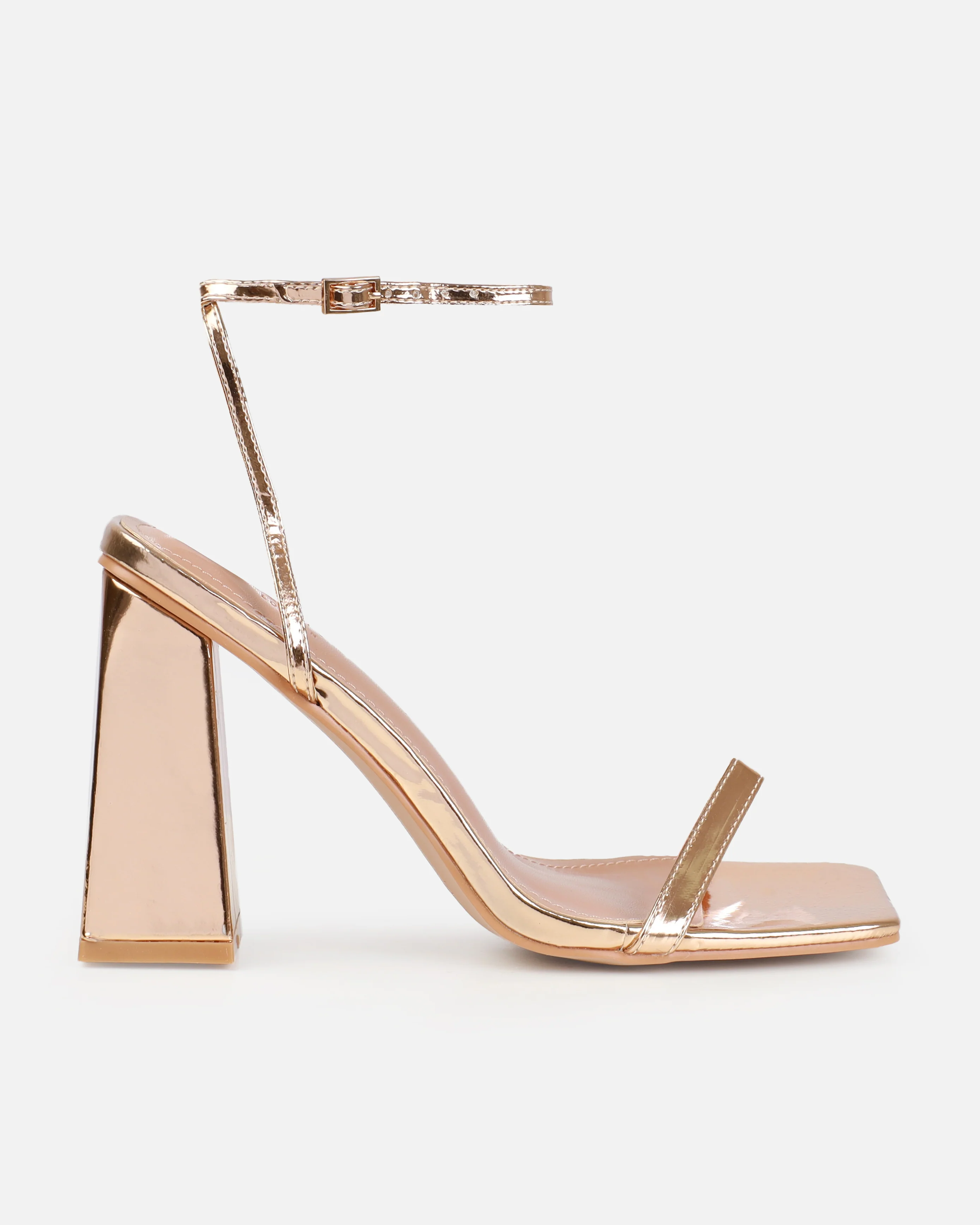 Dionne Crowe Favor Rose Gold Strappy Block Heels - Image 2