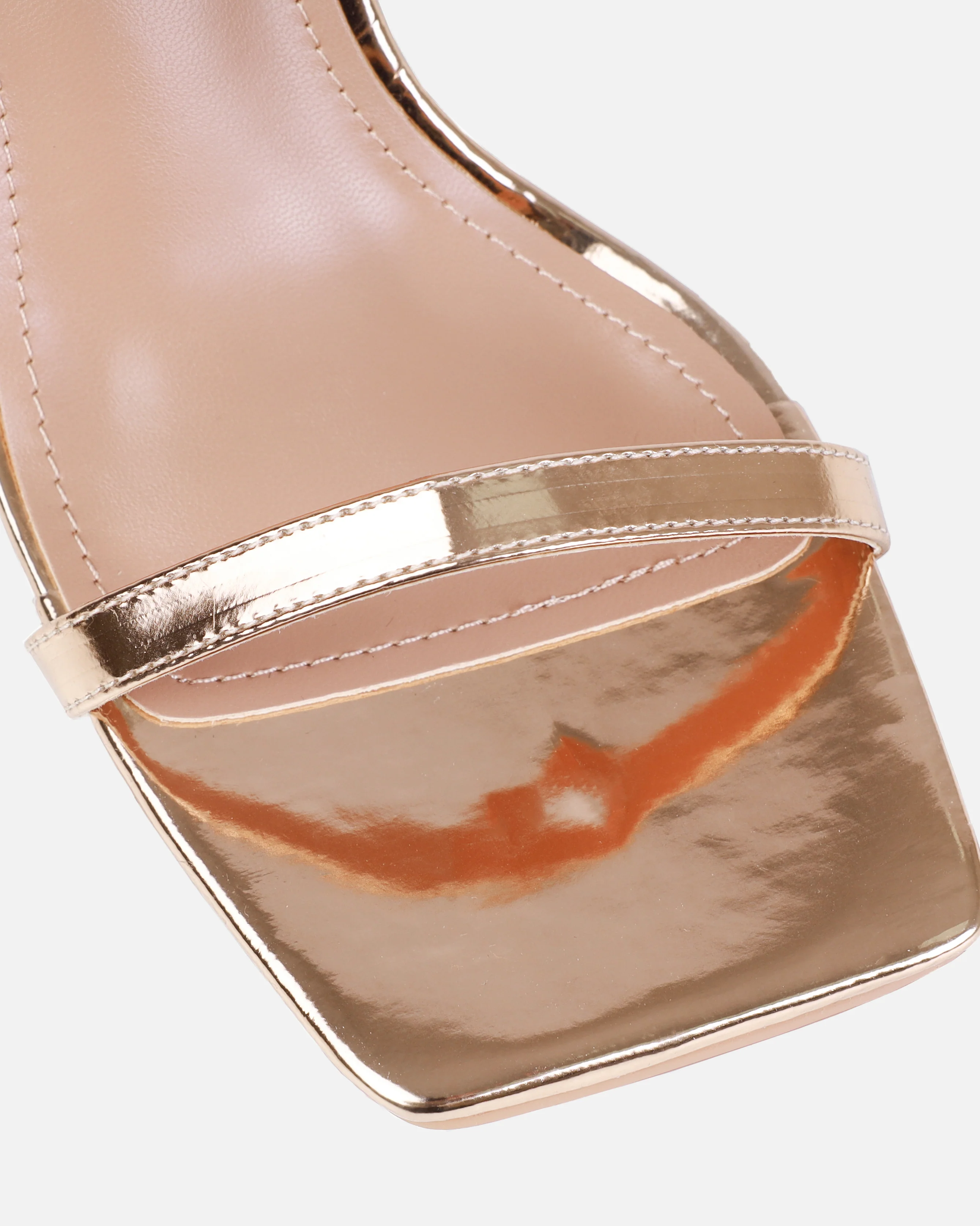 Dionne Crowe Favor Rose Gold Strappy Block Heels - Image 4