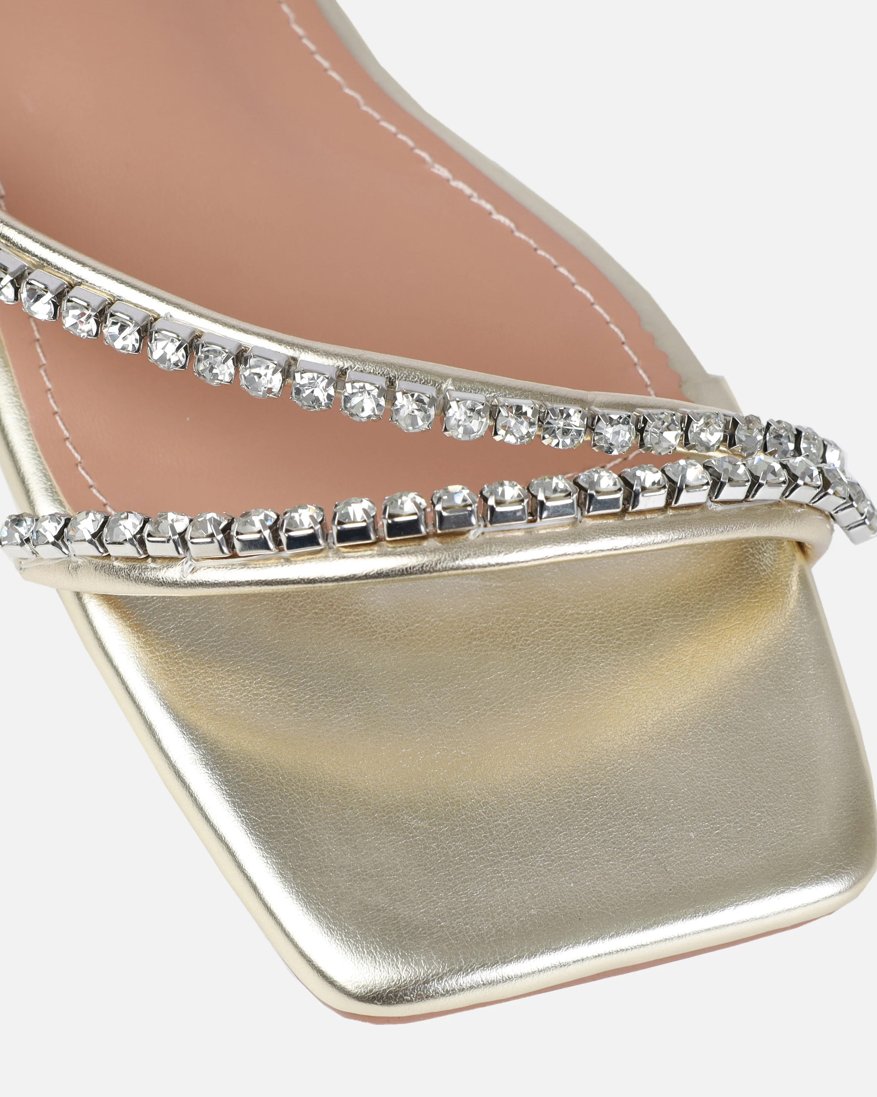 Dionne Crowe Forever Gold Diamante Flat Sandals - Image 4