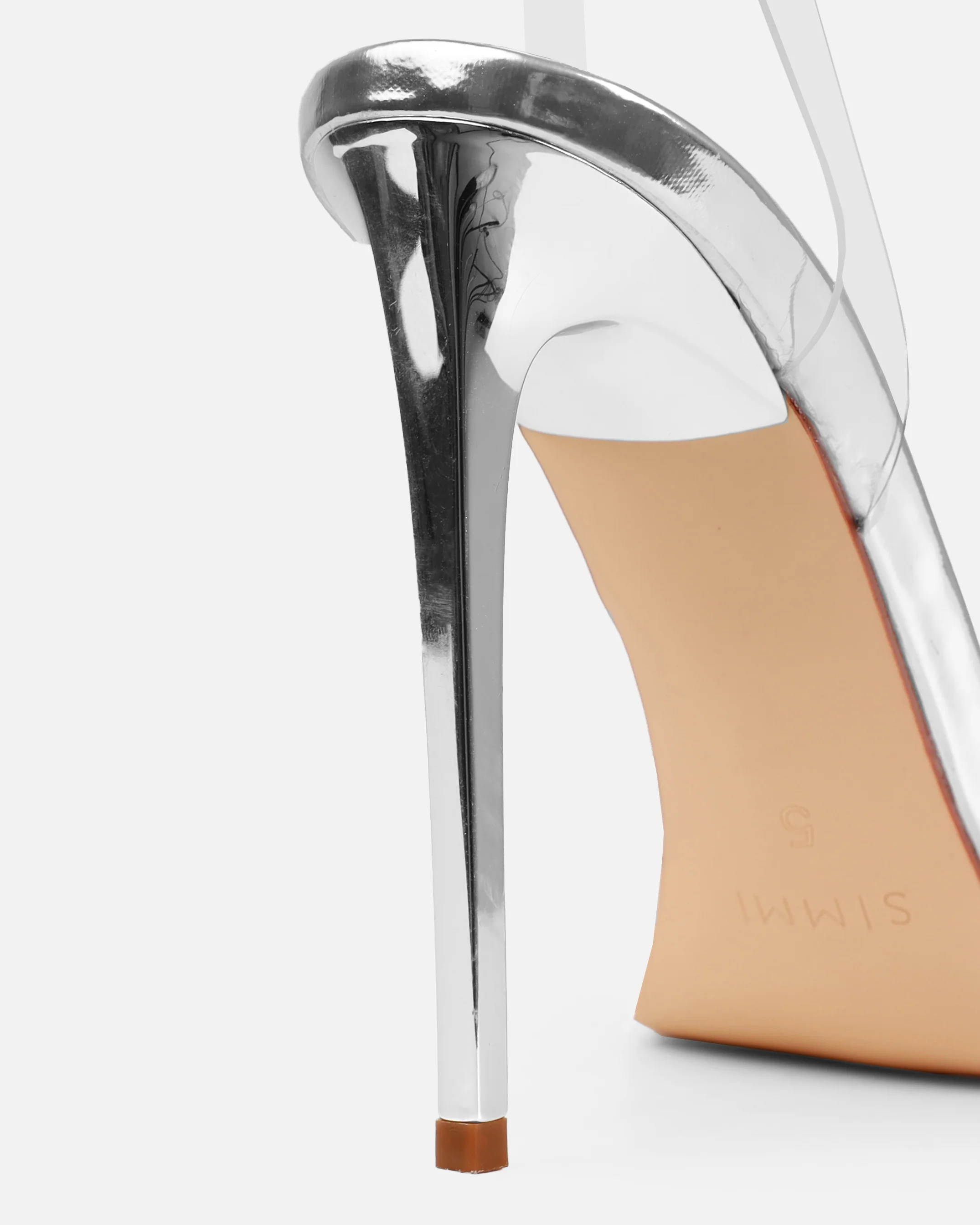 Gift Silver Clear Diamante Slingback Heels - Image 3