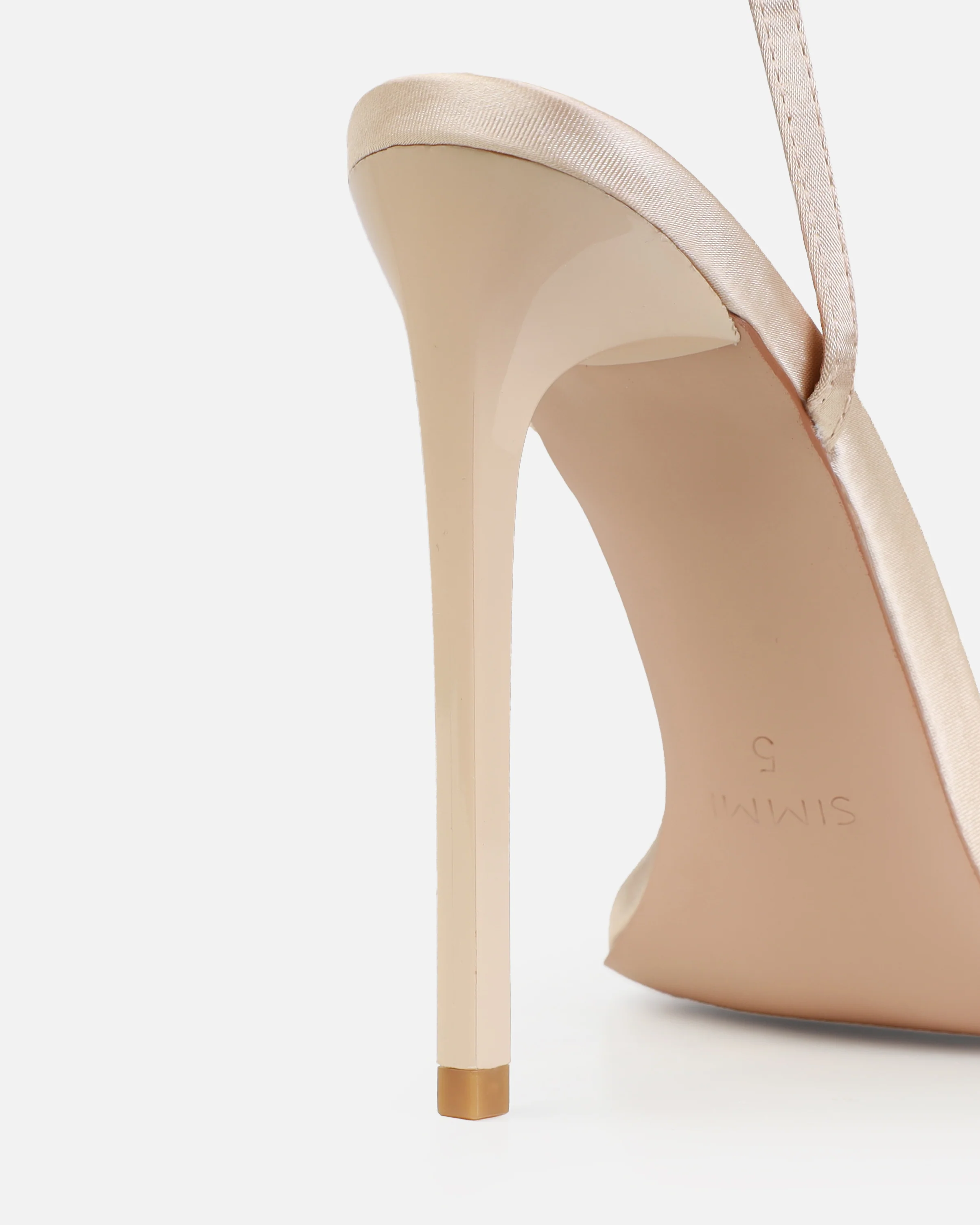 Dionne Crowe Honeymoon Champagne Satin Stiletto Heels - Image 3