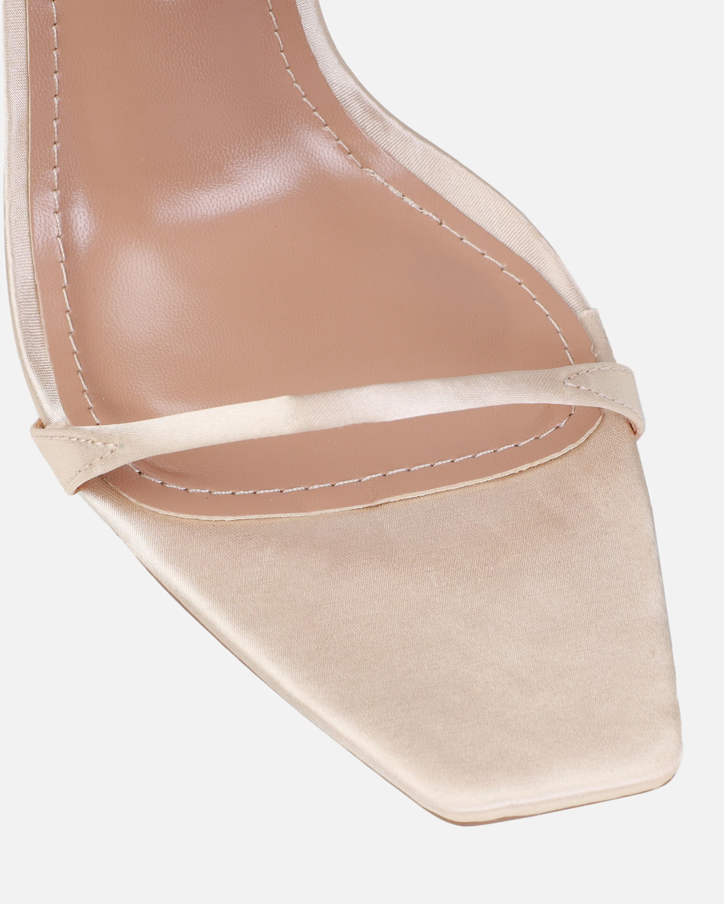 Dionne Crowe Honeymoon Champagne Satin Stiletto Heels - Image 4