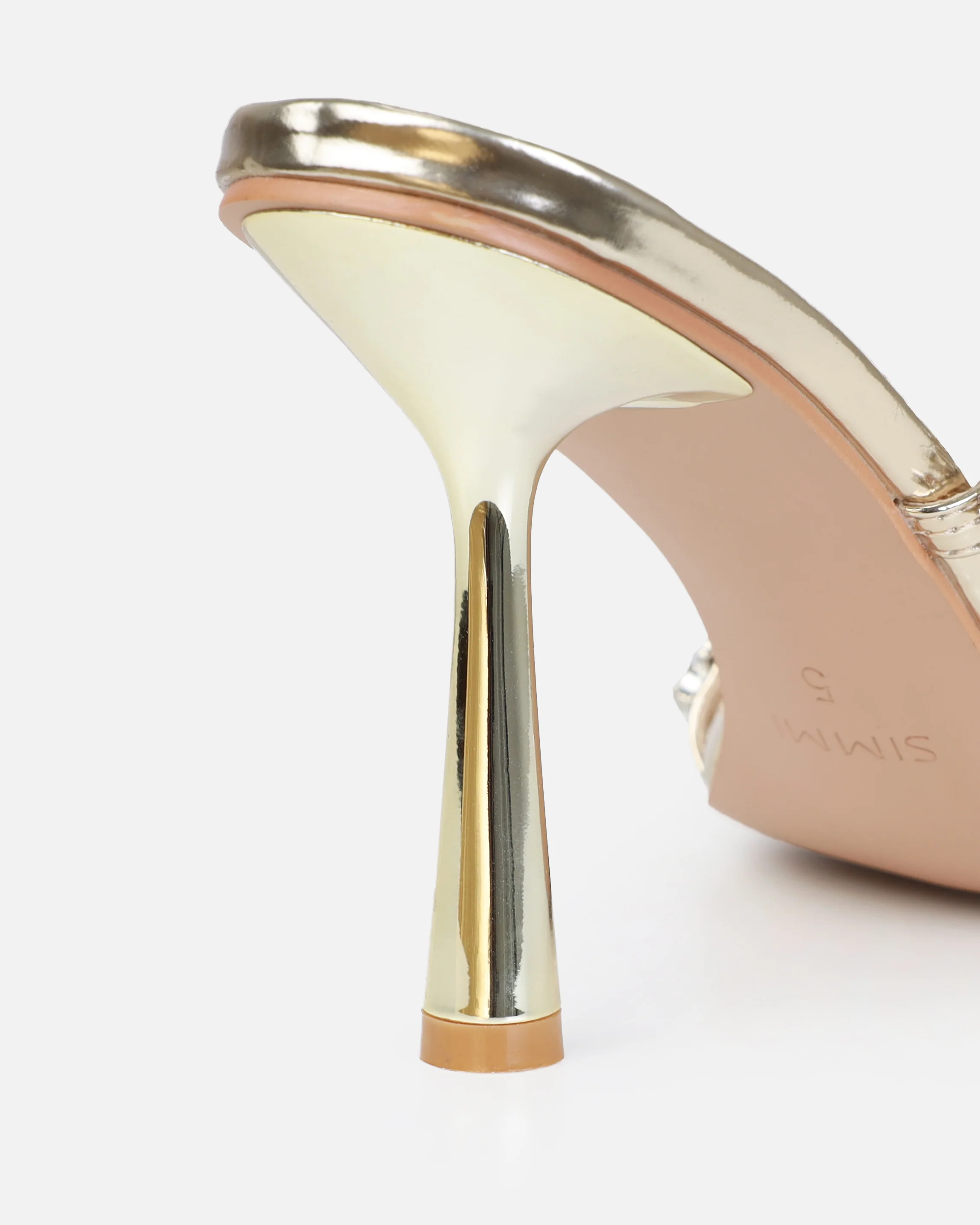 Dionne Crowe Romance Gold Diamante Mules - Image 3