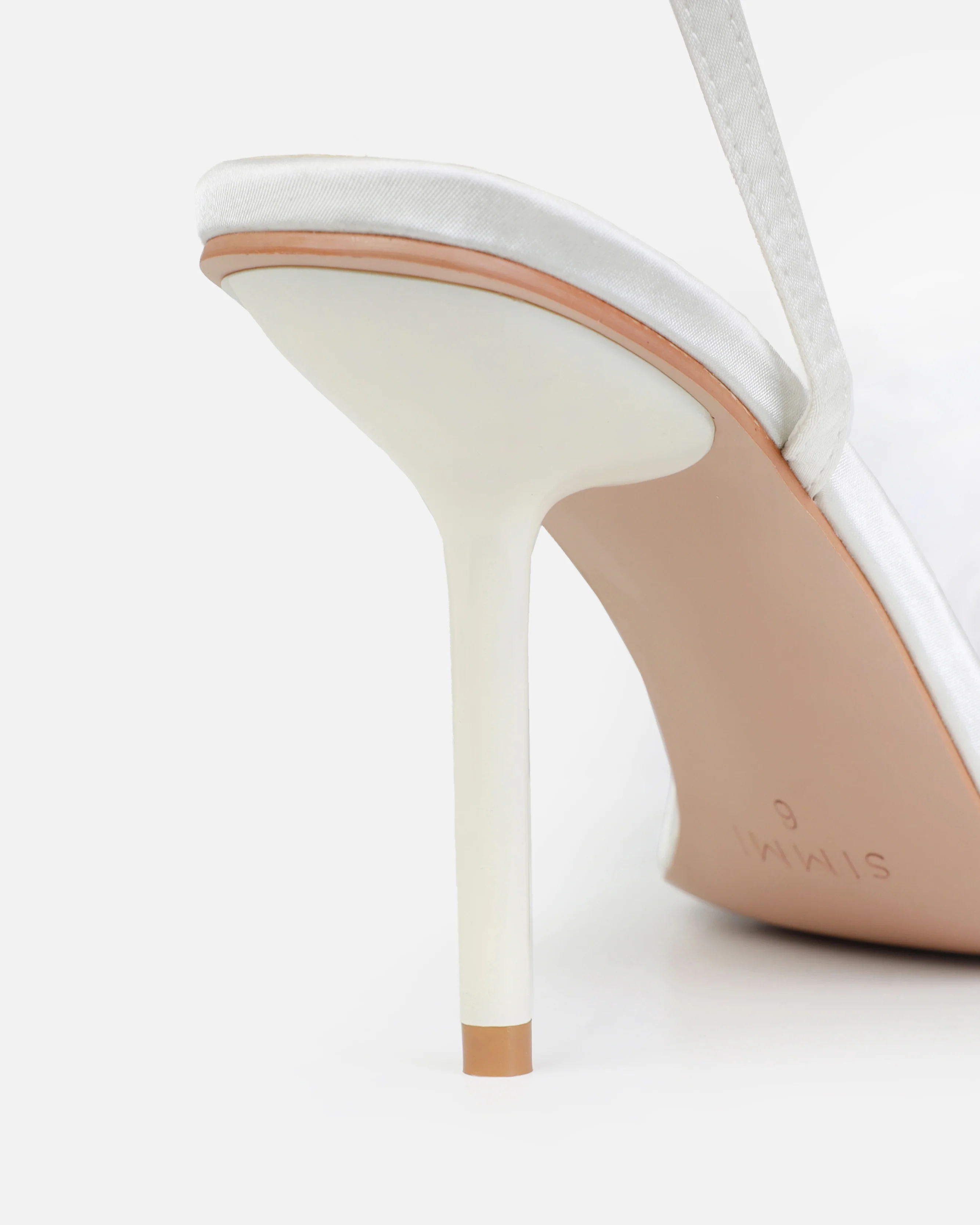 Dionne Crowe Sweetheart Ivory Satin Fluffy Heels - Image 3