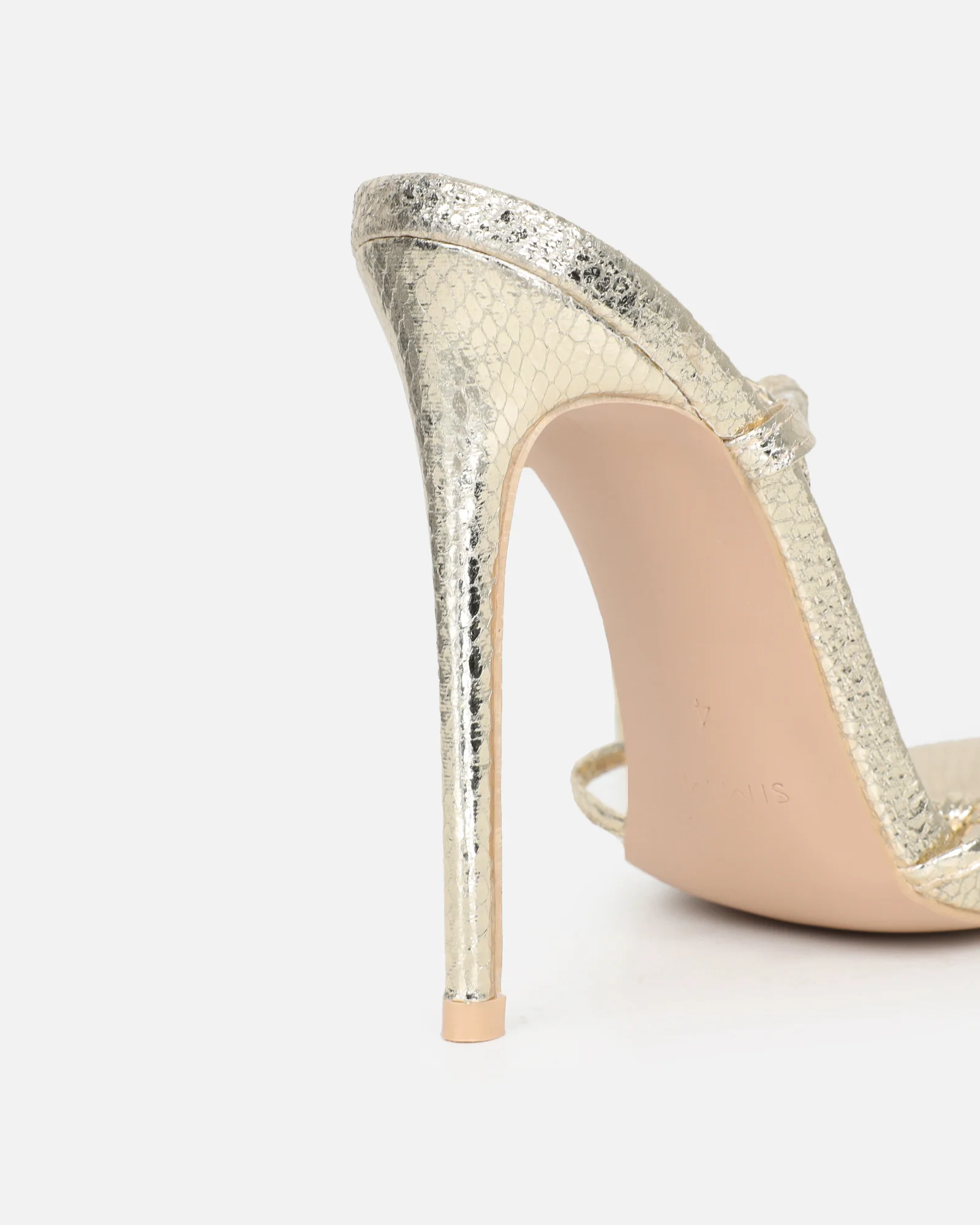 Elous Gold Snake Gold Detail Heeled Sandals - Image 3