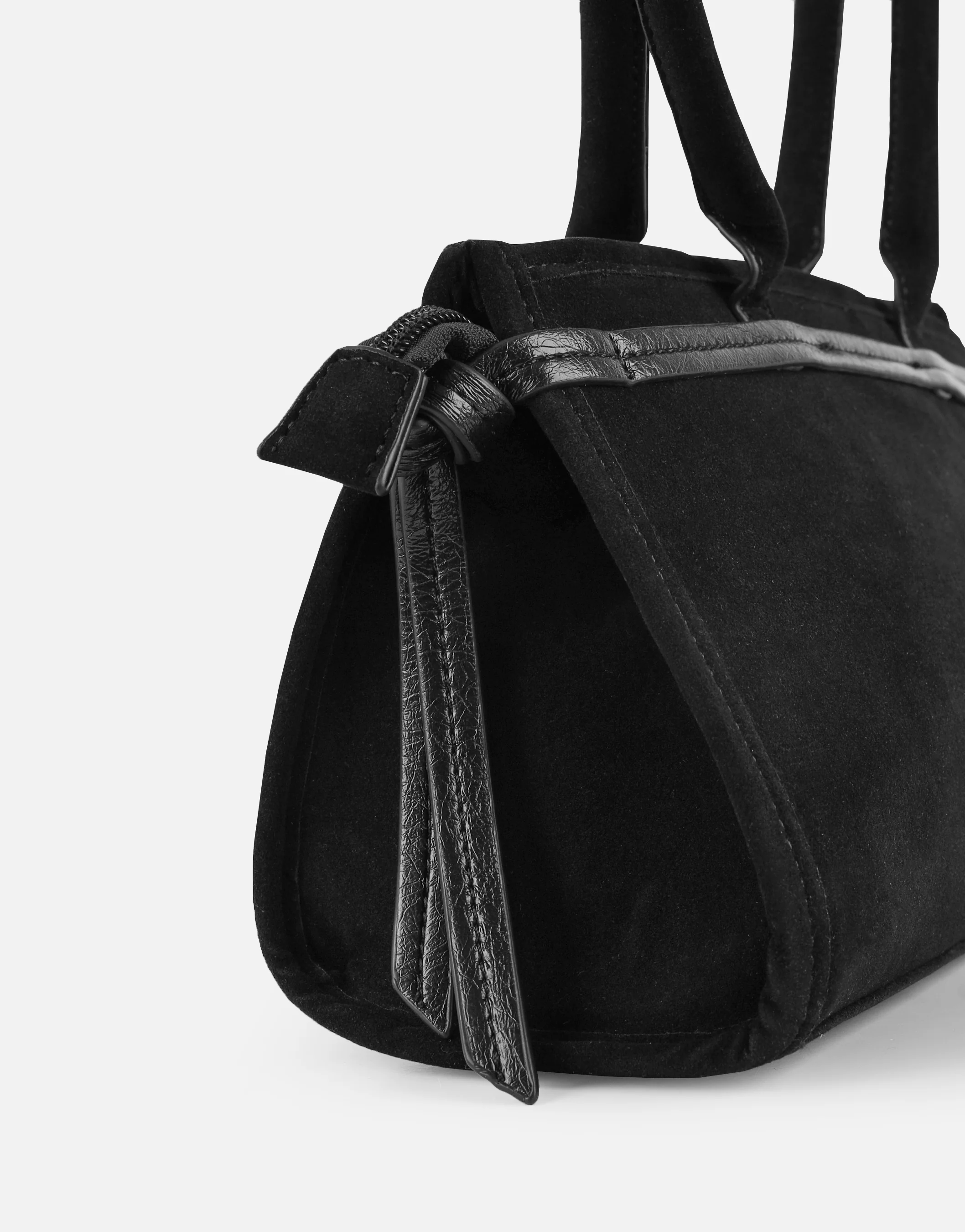 Eos Black Suede Handbag - Image 6