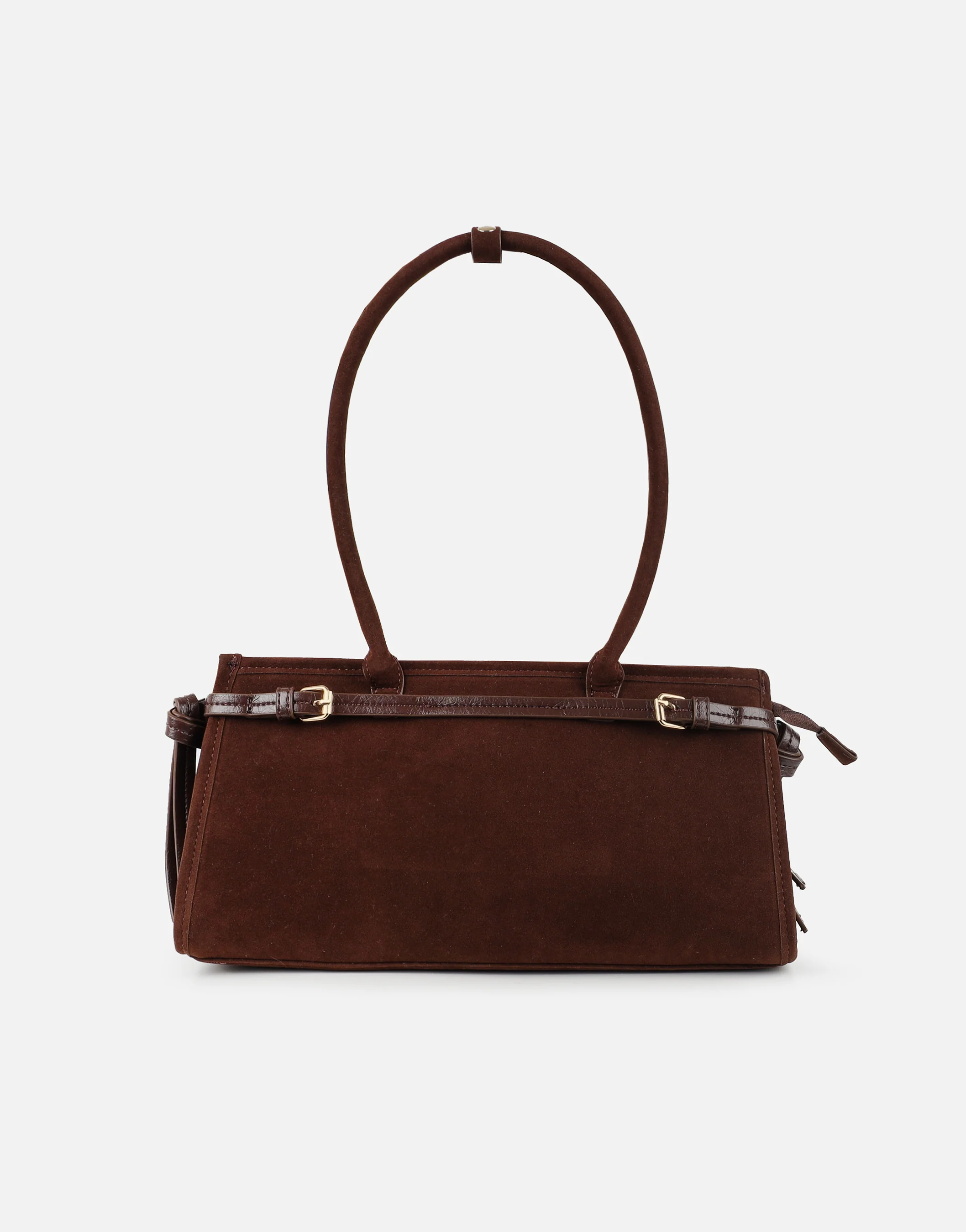 Eos Chocolate Suede Handbag - Image 5