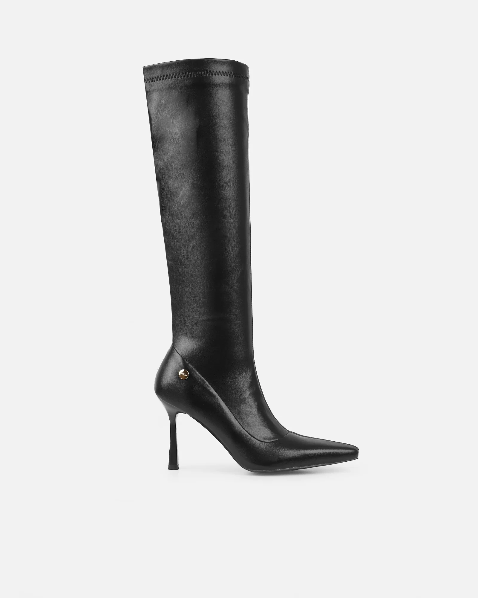 Fabbian Black Stretch Heeled Knee Boots - Image 2