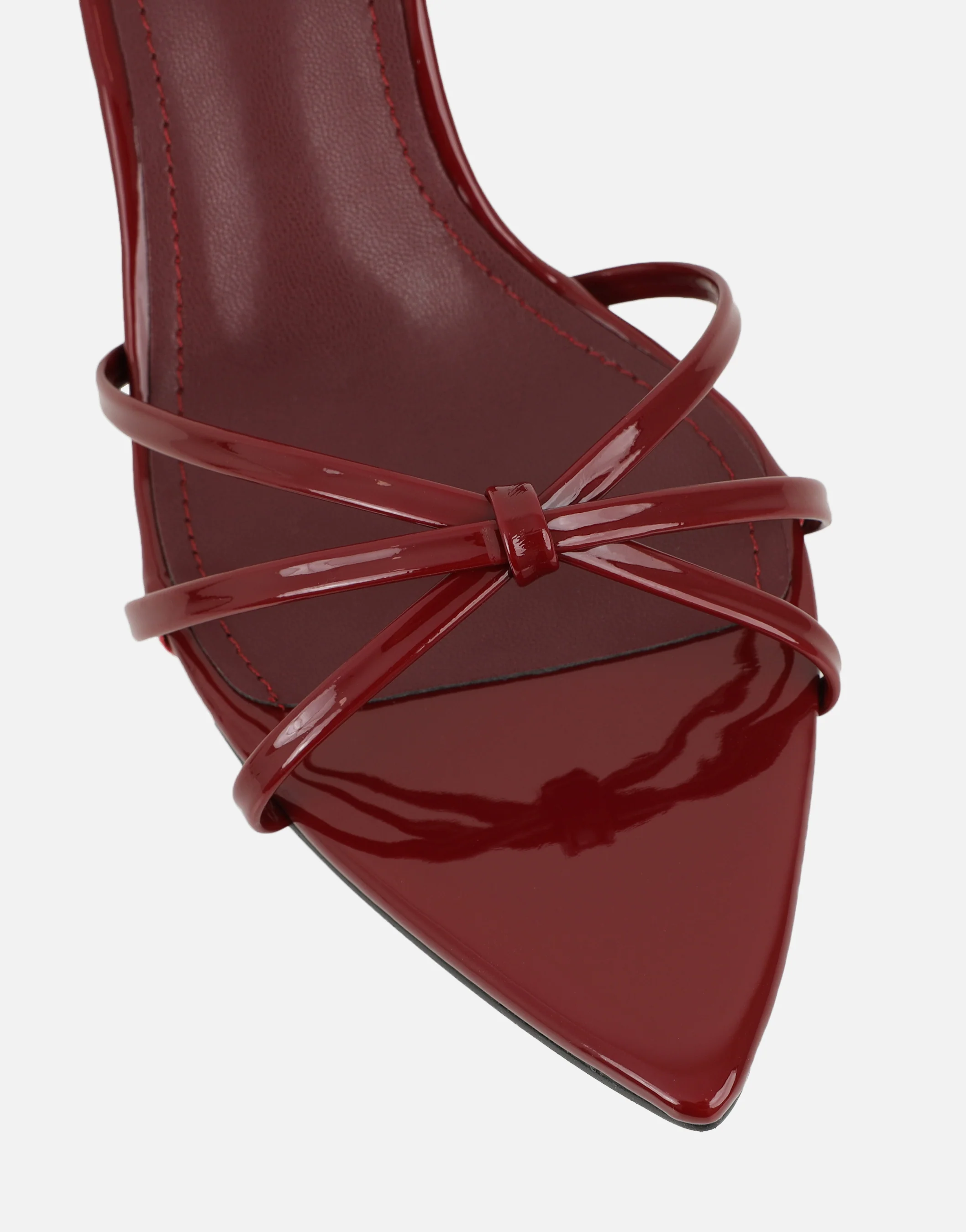 Fifi Burgundy Patent Strappy Heeled Sandals - Image 4