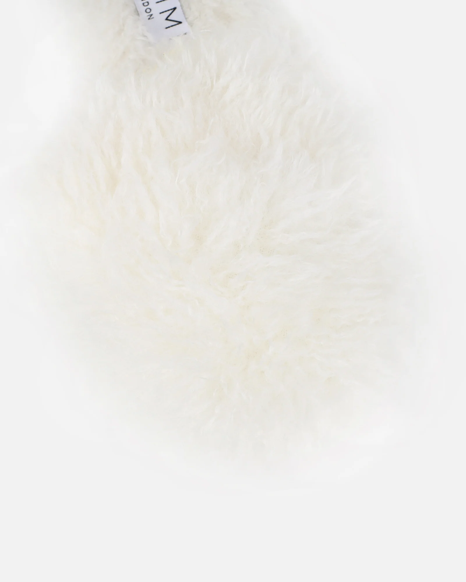 Floof Cream Curly Faux Fur Slippers - Image 4