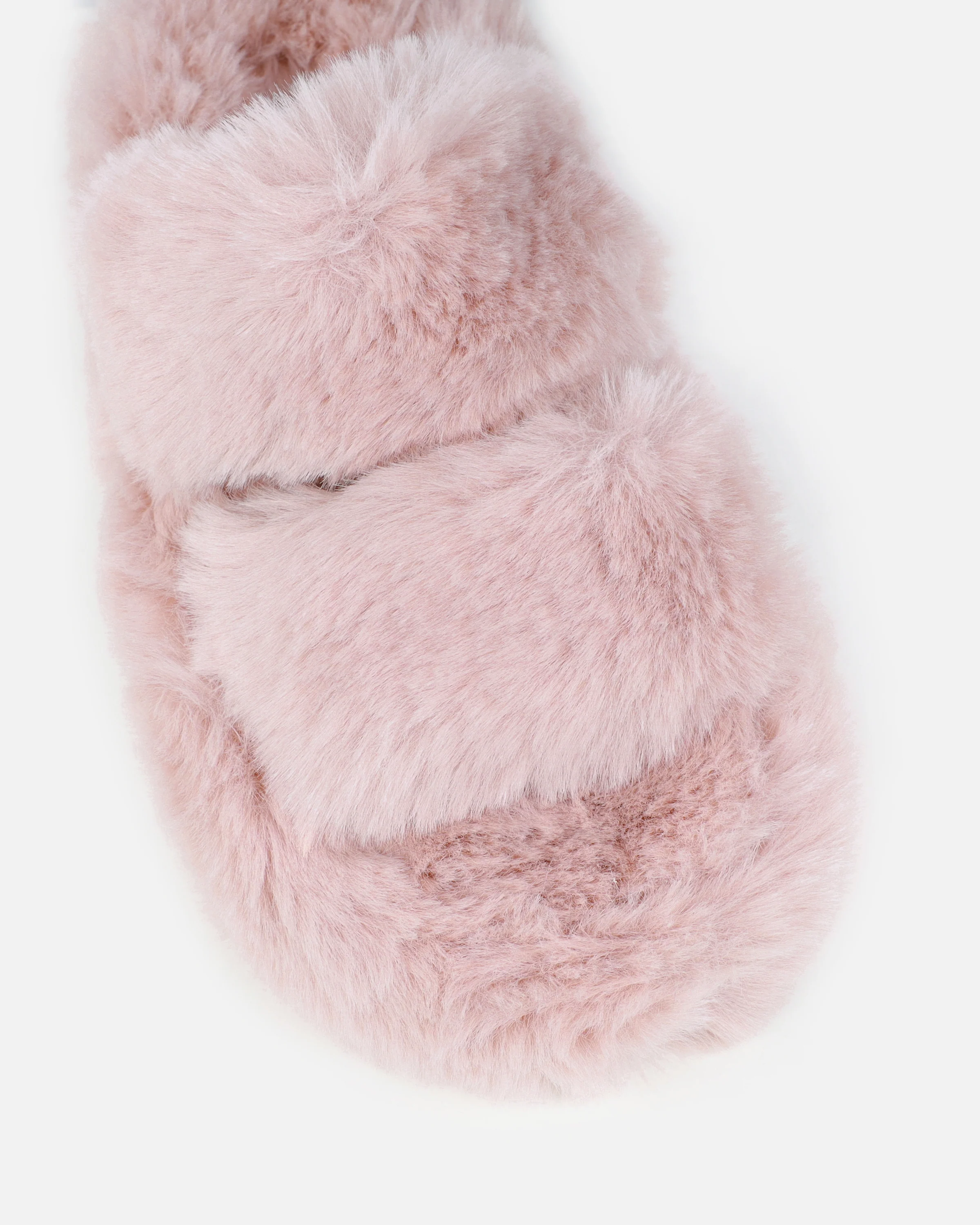 Fuzziest Blush Pink Faux Fur Fluffy Slippers - Image 4