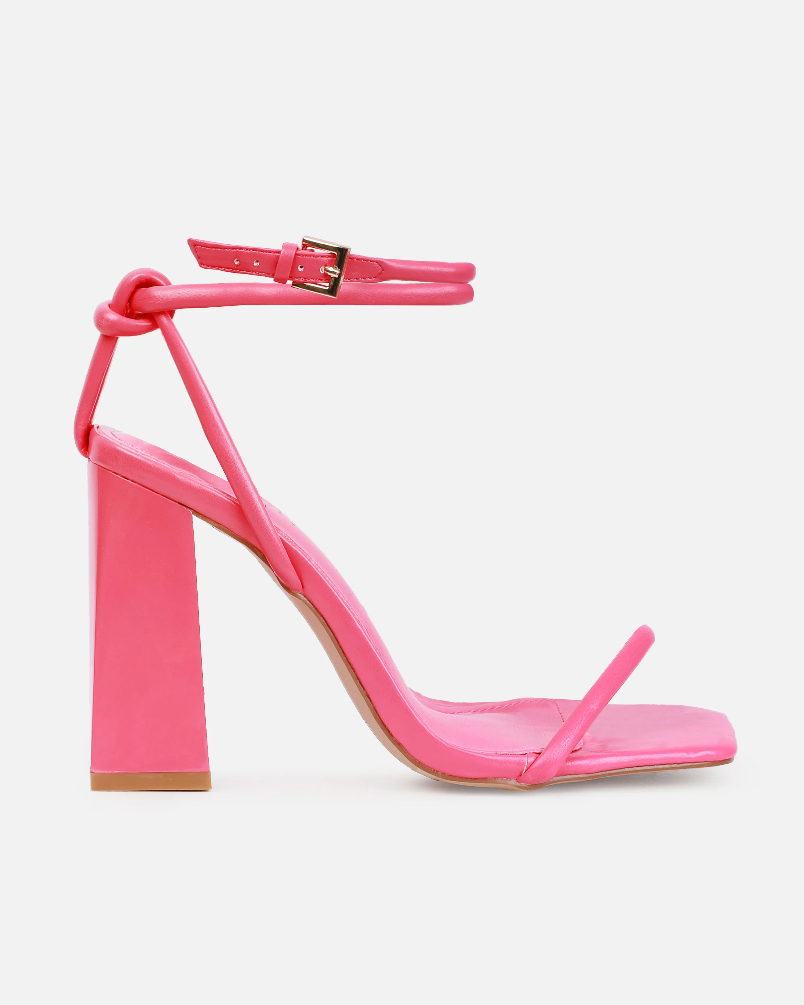 Gamela Fuchsia Pink Strappy Block Heels - Image 2