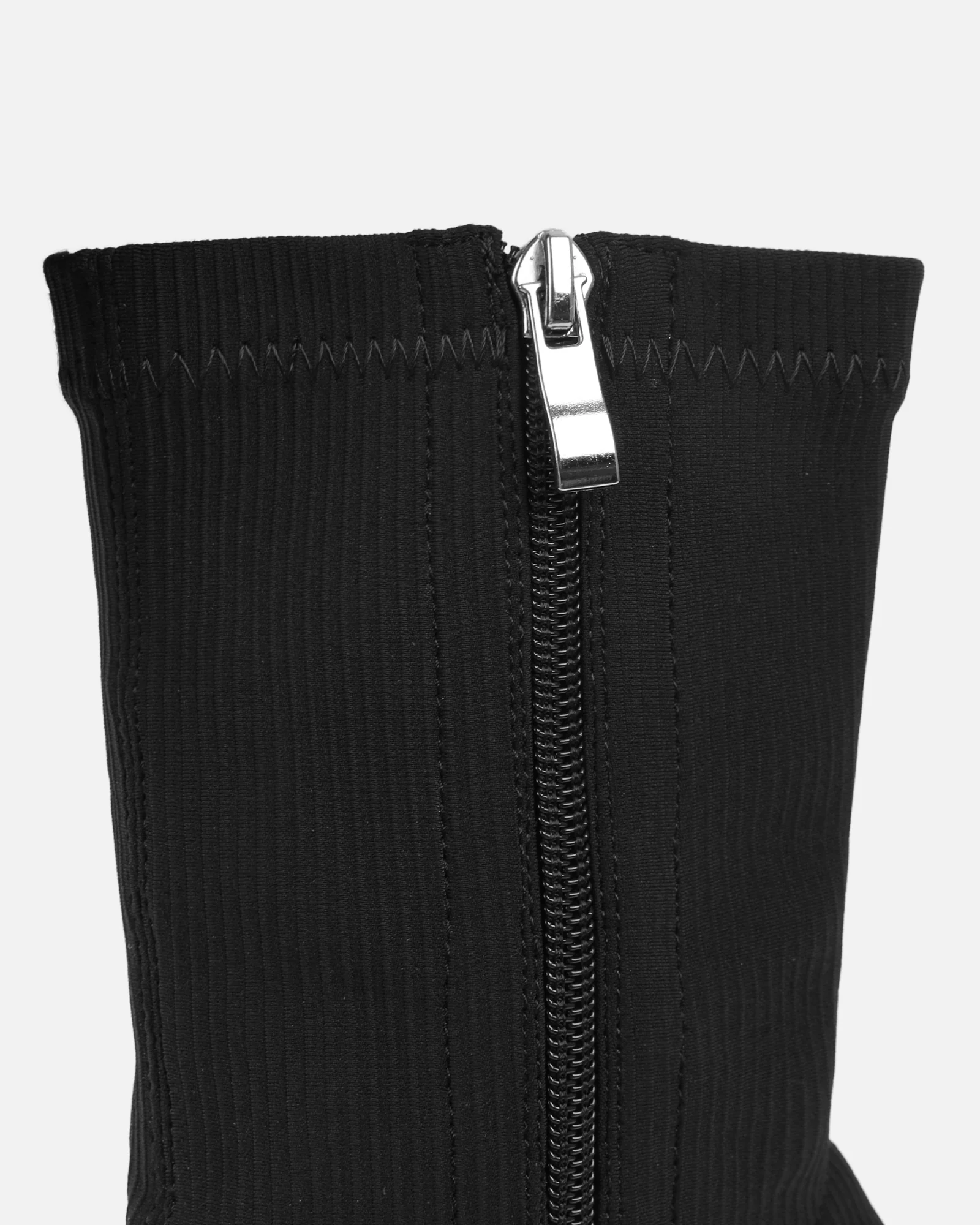 Griffin Black Ribbed Lycra Sock Boots - Image 3