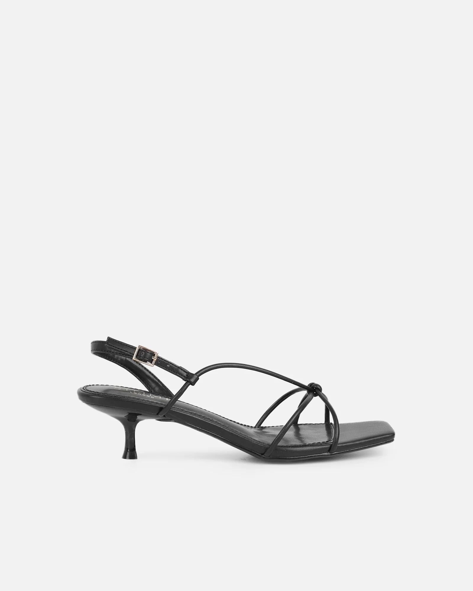 Hanah Black Strappy Kitten Heels - Image 2