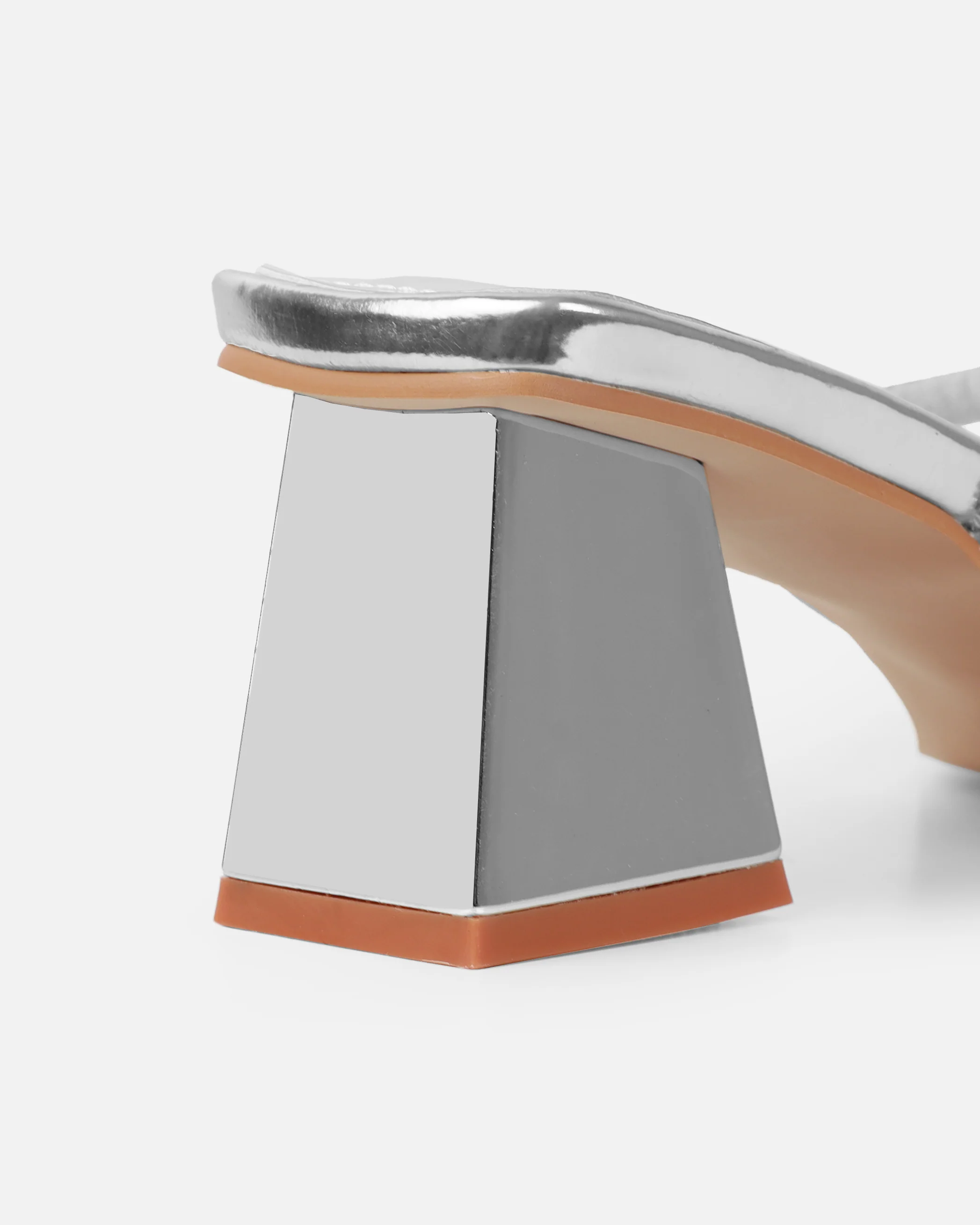 Hera Silver Diamante Block Mid Heel Mules - Image 3