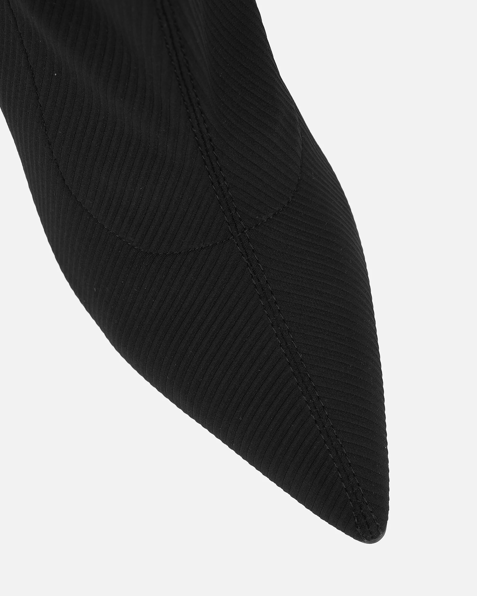 Huntley Black Ribbed Stretch Heeled Boots - Image 4